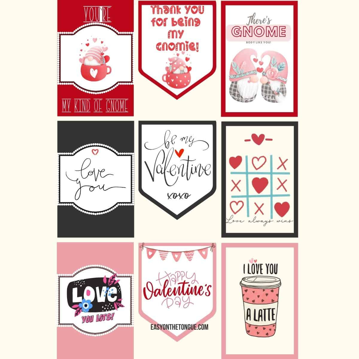 Download And Print Free Multicolored Valentine Tags in Printable Valentine Labels