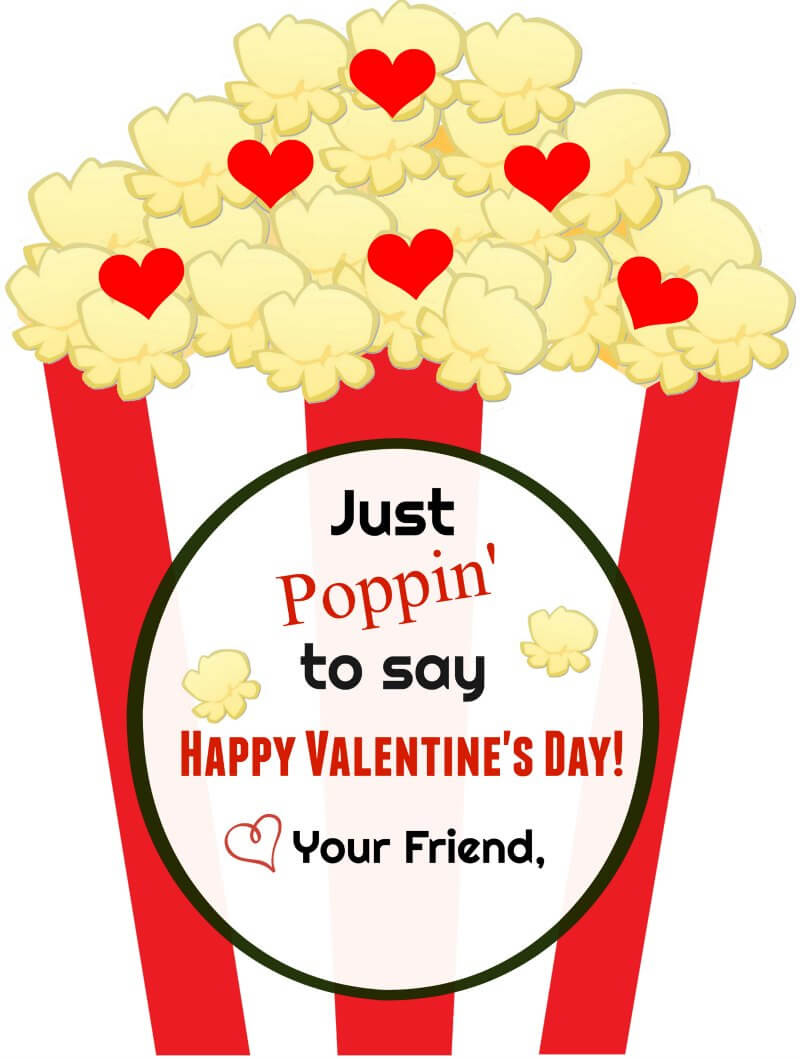 Easy Popcorn Valentine&amp;#039;S Day Cards / Free Printable Included intended for Have A Poppin Valentine&amp;#039;S Day Free Printable