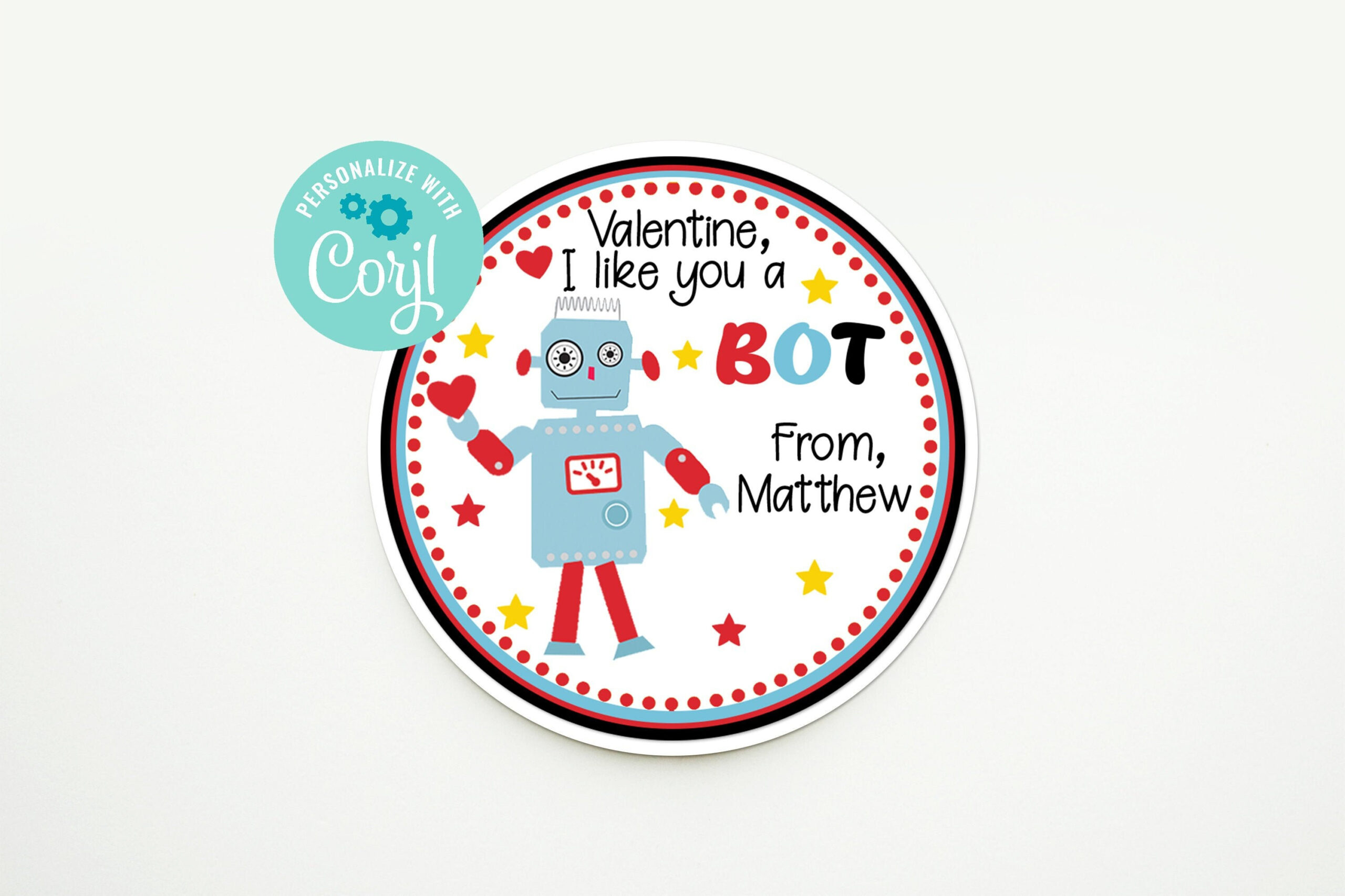 Editable Robot Valentine Tag, I Like You A Bot, Printable pertaining to I Like You a Bot Valentine Printable
