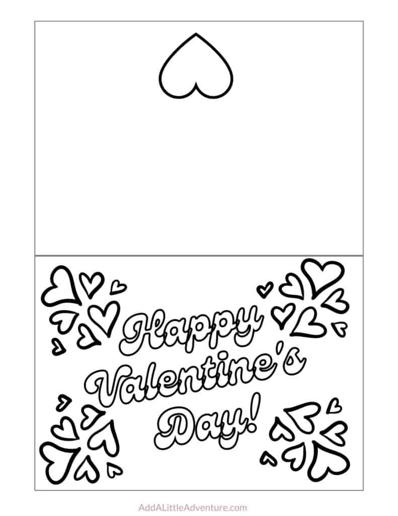 Foldable Printable Valentine&amp;#039;S Day Cards To Color with Printable Foldable Valentines Day Cards