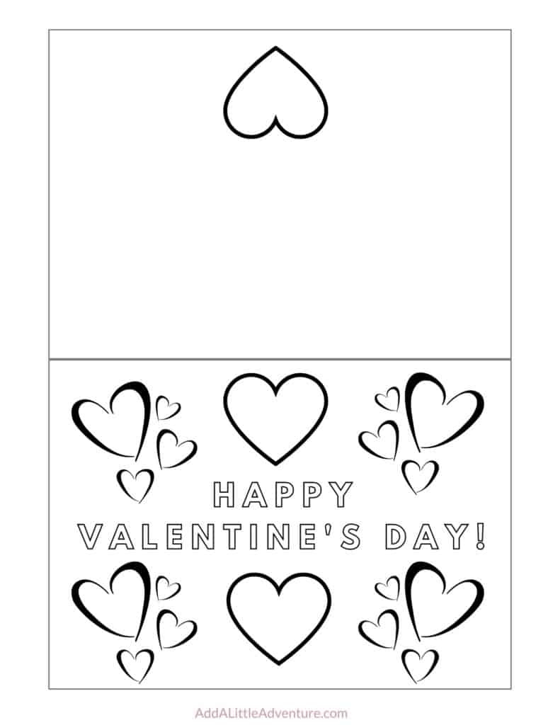 Foldable Printable Valentine&amp;#039;S Day Cards To Color with regard to Printable Folding Valentine Cards
