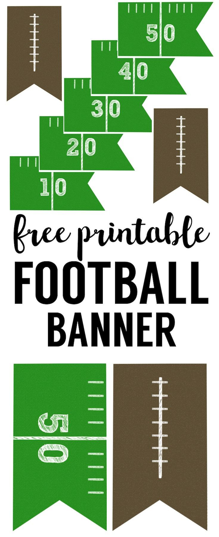 Football Banner Free Printable {Football Party} - Paper Trail Design inside Printable Super Bowl Banner