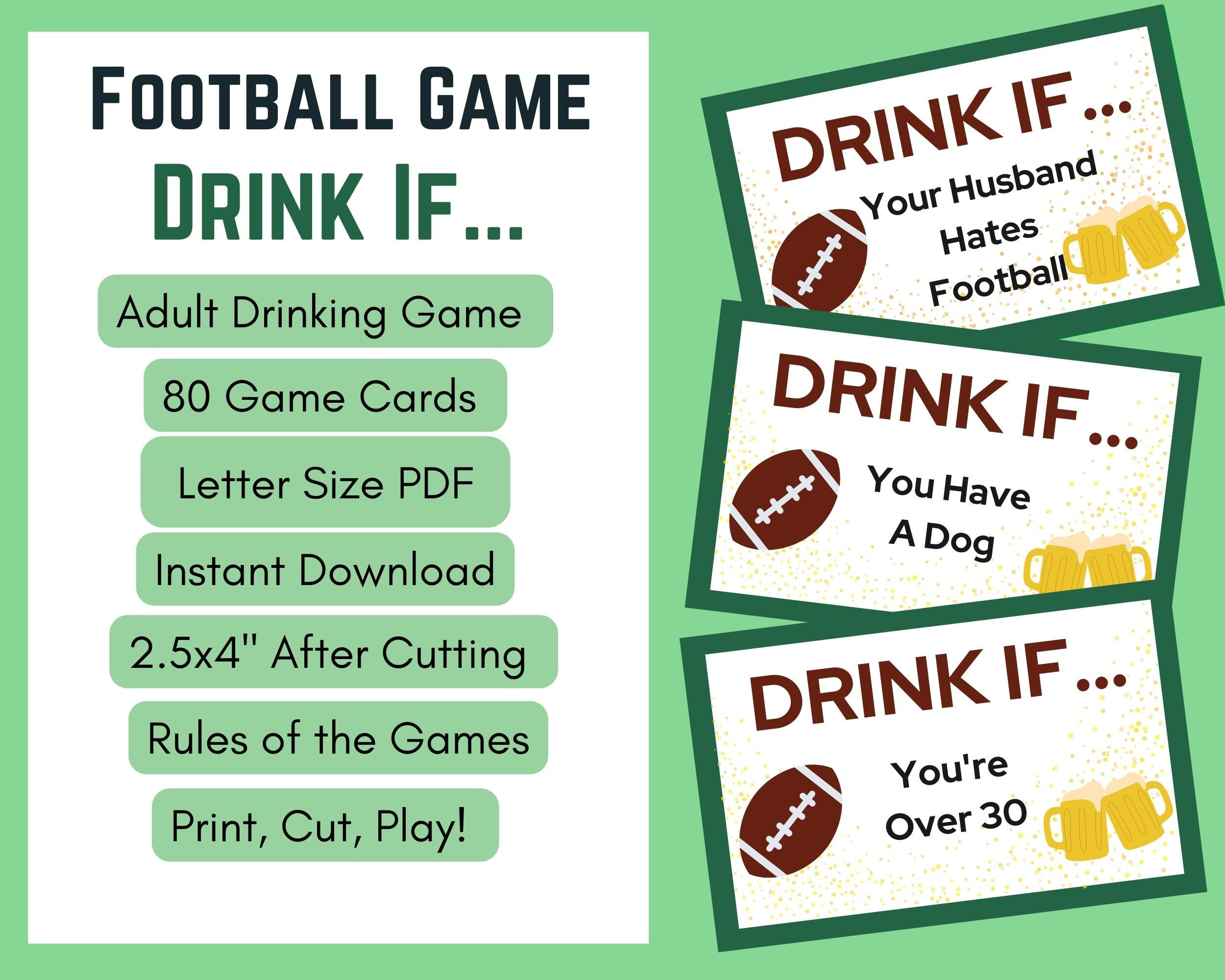 Football Drink If Game | Football Party Game | Football Beer within Printable Super Bowl Drinking Game