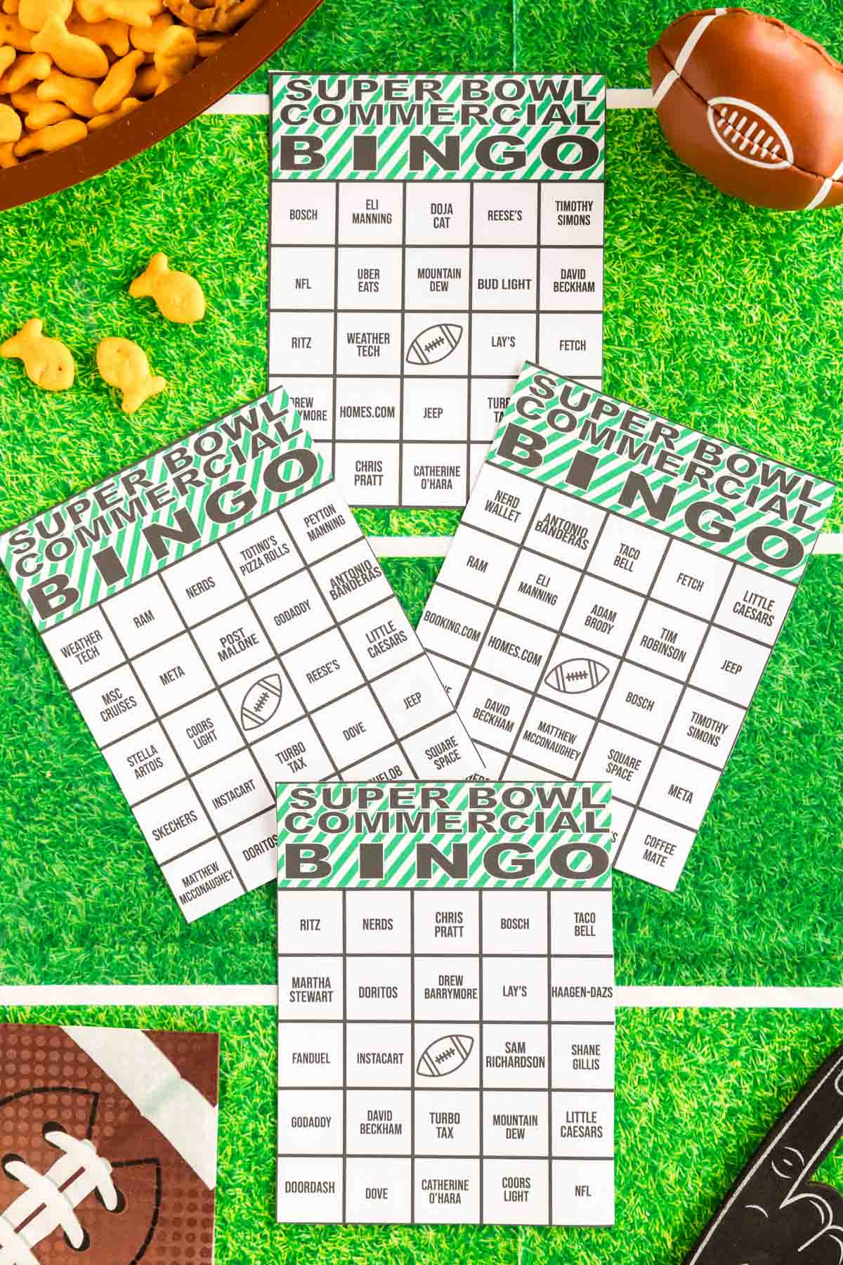 Free 2026 Super Bowl Commercial Bingo Cards - Play Party Plan pertaining to Free Printable Super Bowl Commercial Bingo Cards