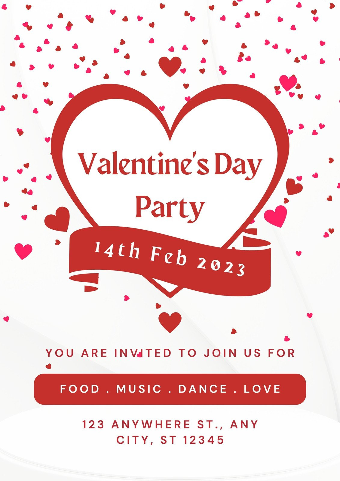 Free And Customizable Valentine&amp;#039;S Day Flyer Templates | Canva intended for Printable Valentine Invitations
