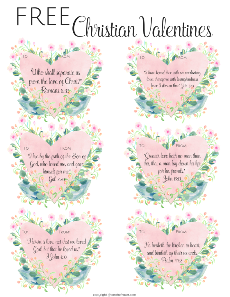 Free Printable Christian Valentines - Sarah E. Frazer pertaining to Printable Valentine Cards For Son