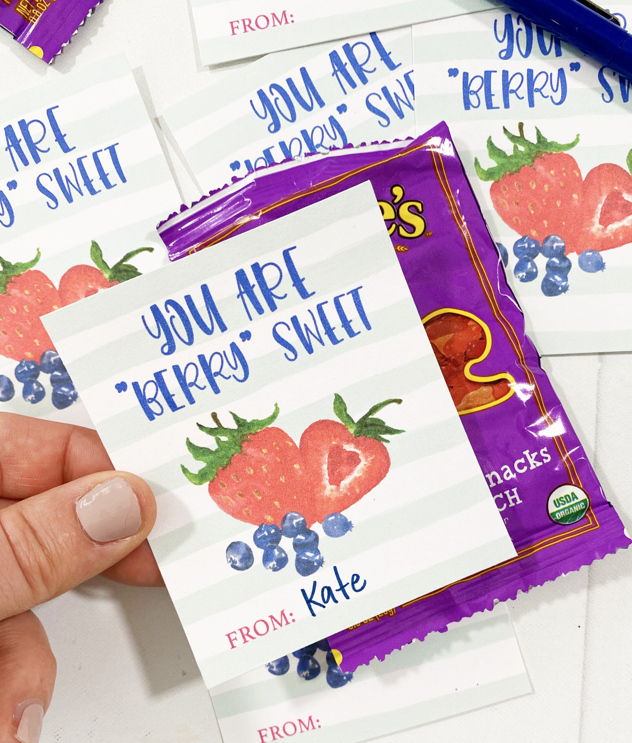 Free Printable Fruit Valentines - Pineapple Paper Co. in Fruit Snack Valentine Printable