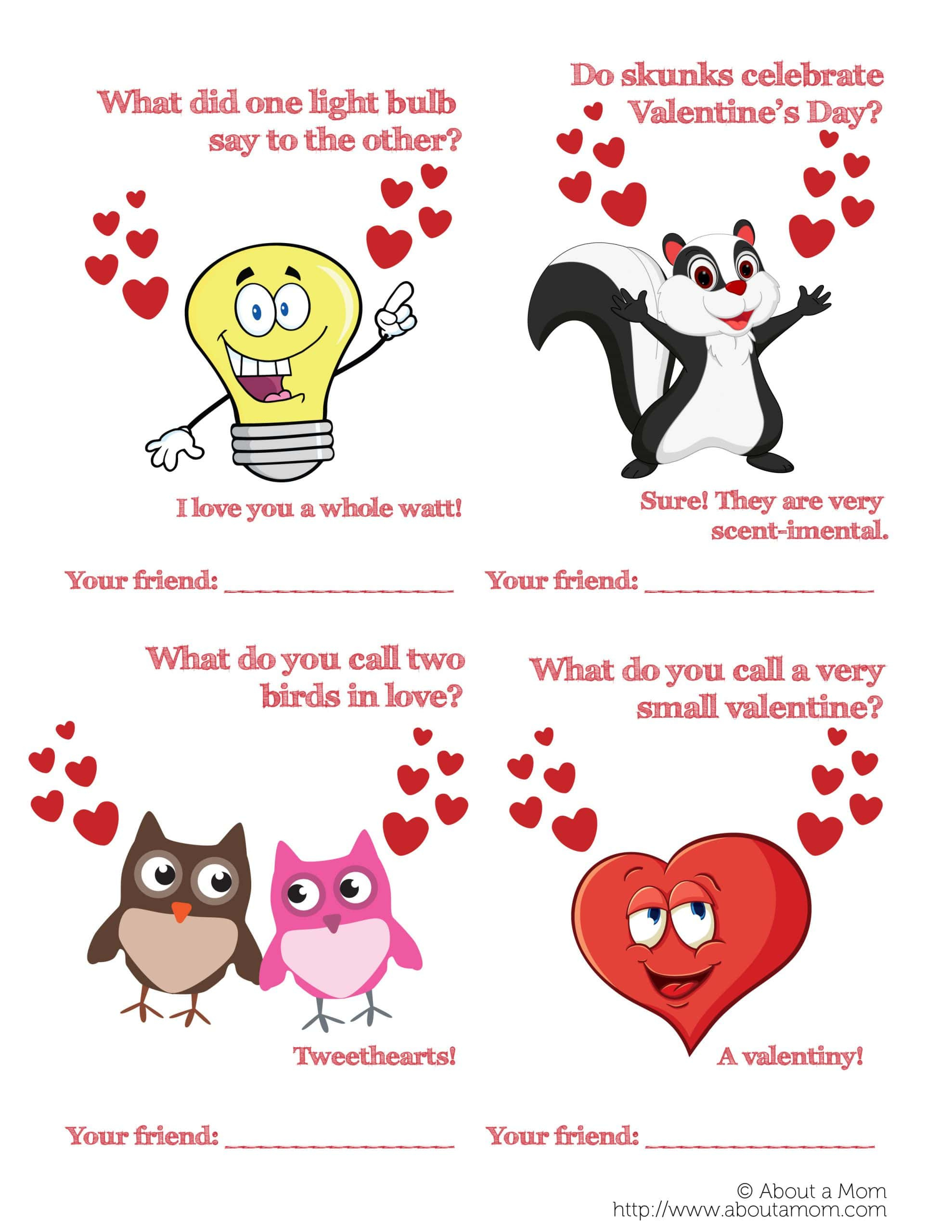 Free Printable Funny Valentine&amp;#039;S Day Cards - About A Mom for Printable Valentine Jokes
