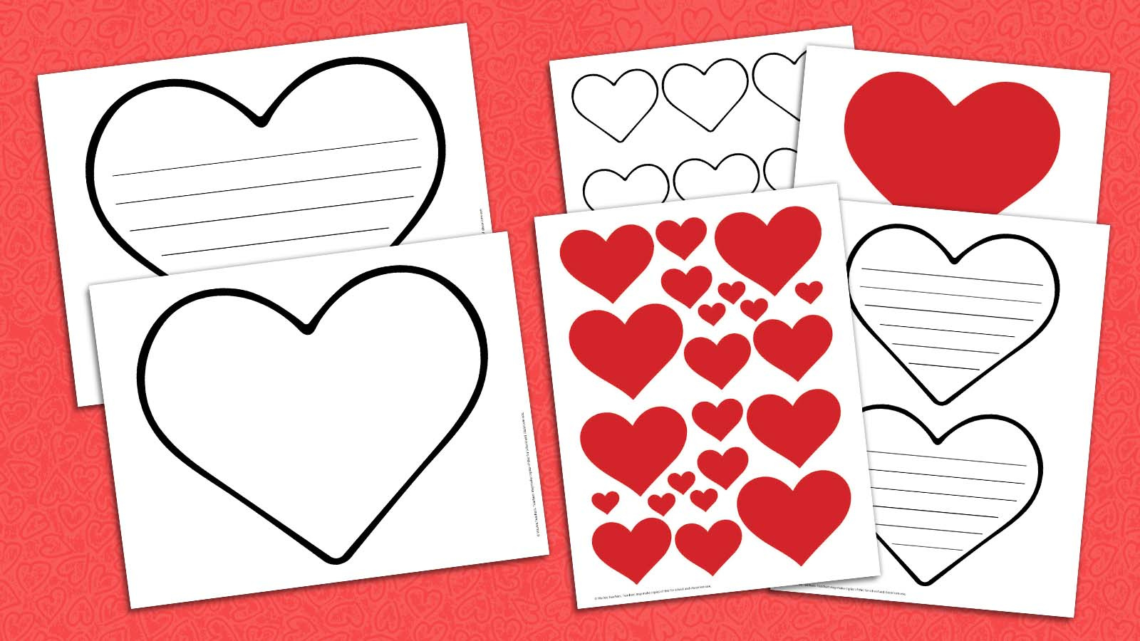 Free Printable Heart Bundle pertaining to Printable Valentine Hearts
