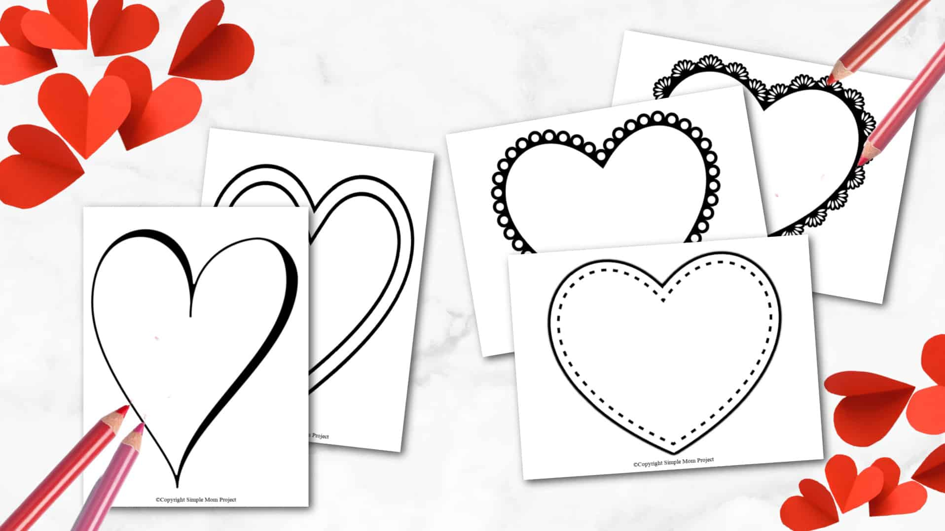 Free Printable Large Heart Shape Templates - Simple Mom Project for Free Printable Large Valentine Heart