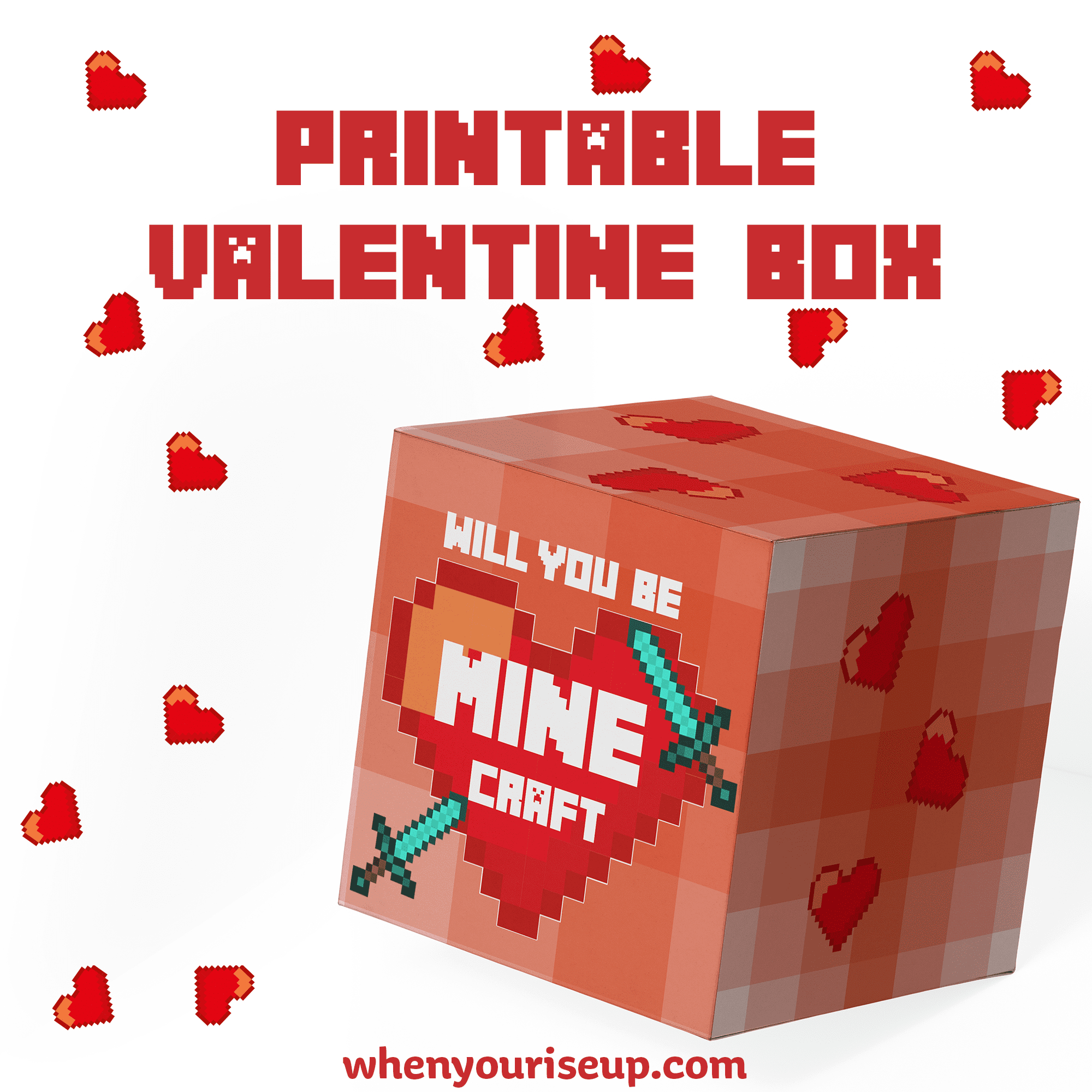 Free Printable Minecraft Valentine Box Plus Free Minecraft regarding Minecraft Valentines Box Printable