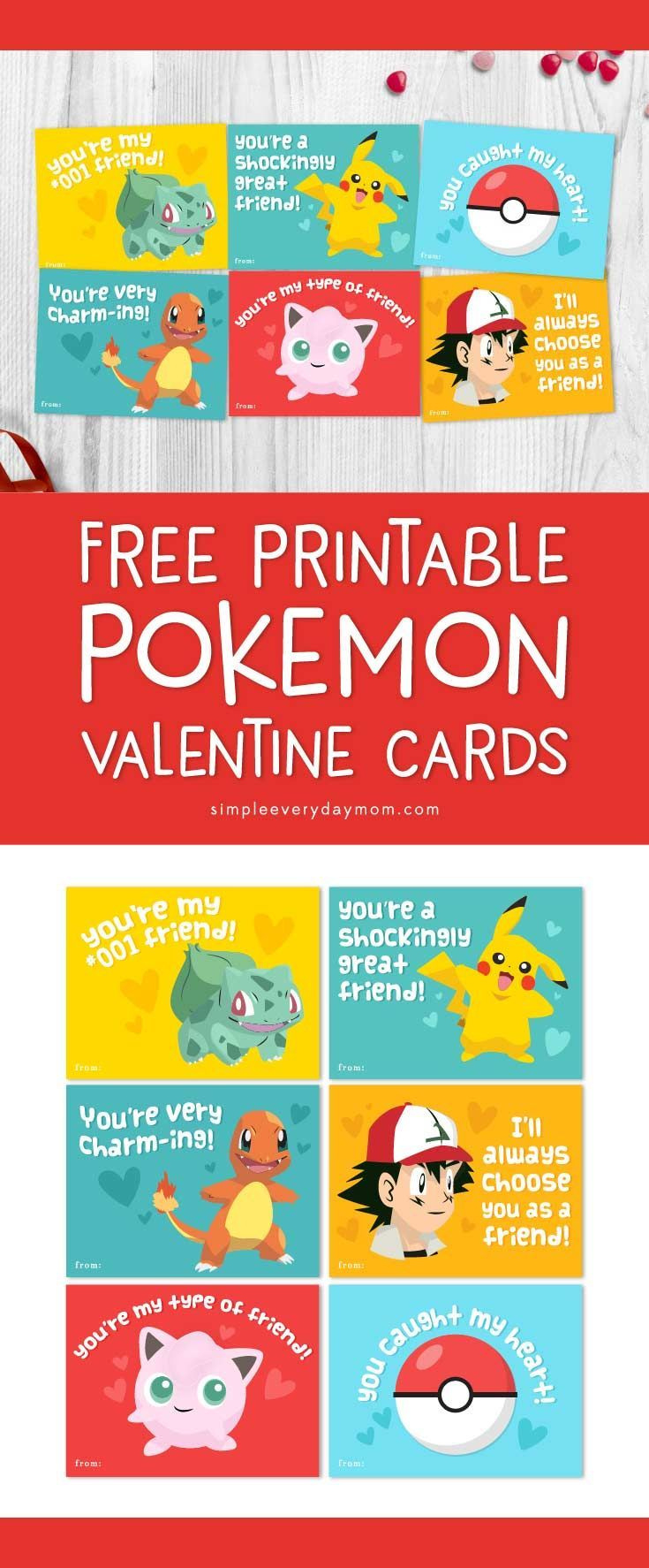 Free Printable Pokemon Valentines Cards For Kids for Printable Pokemon Valentine Cards