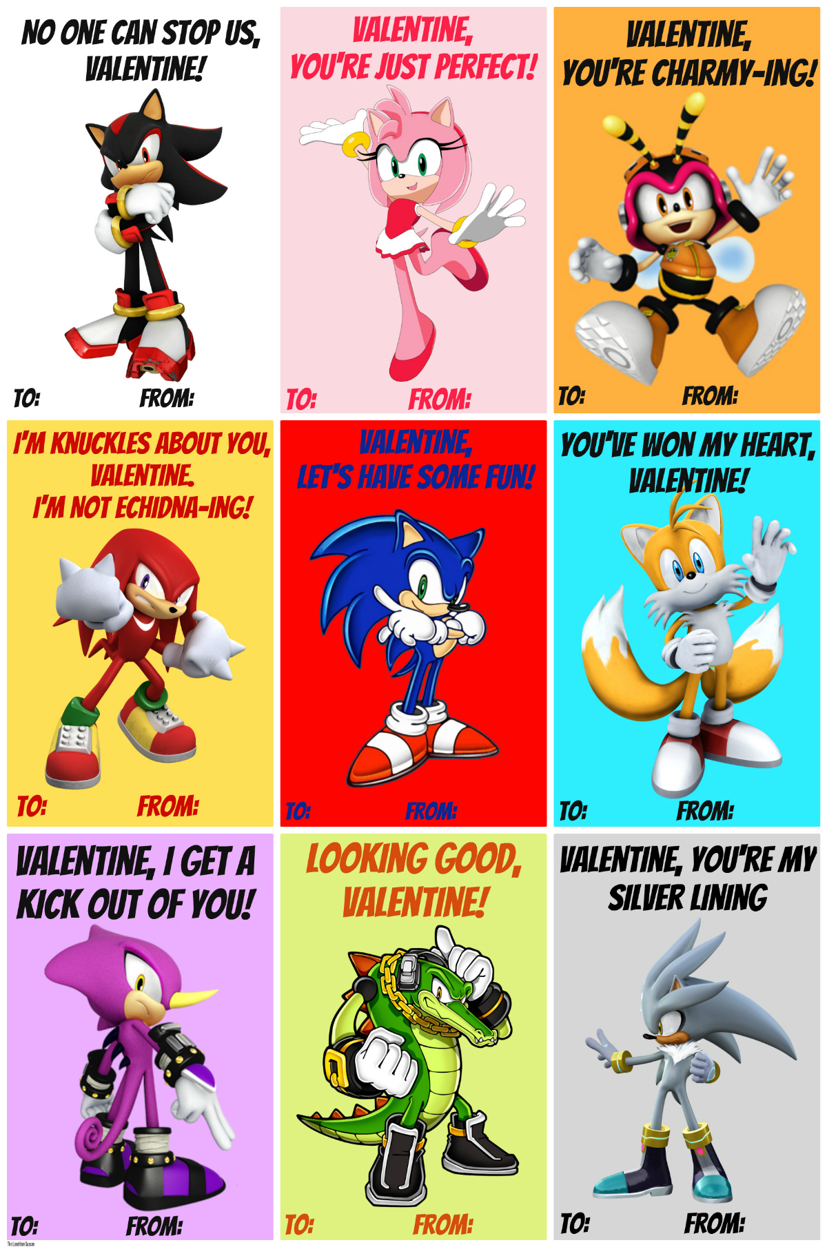 Free Printable Sonic Valentines – The Lunchbox Season in Printable Sonic Valentine Cards