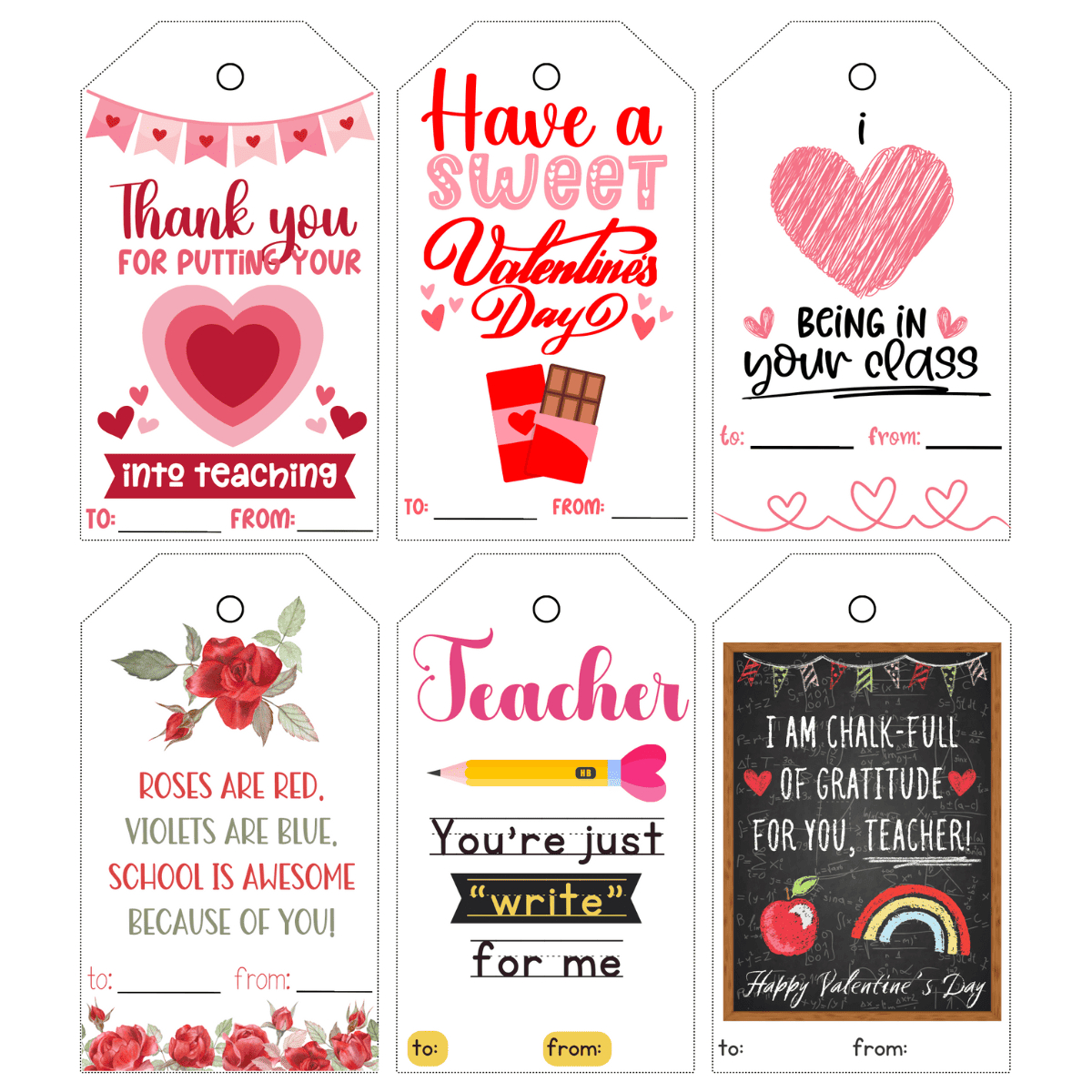 Free Printable Teacher Valentine Tags - Prudent Penny Pincher throughout Free Printable Valentine&amp;#039;S Day Cards For Teachers