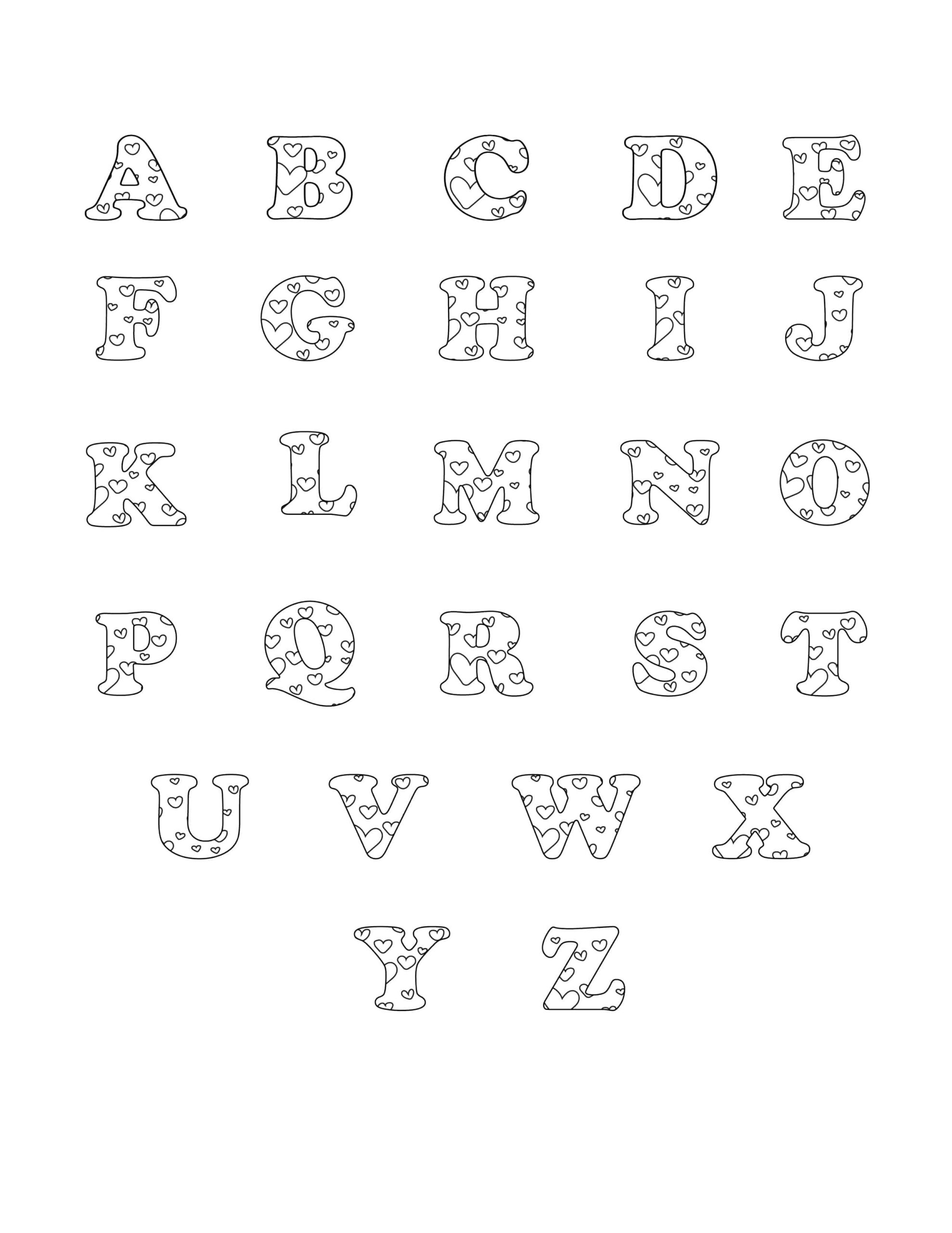 Free Printable Valentine Bubble Letters: Bubble Letters Alphabet inside Printable Valentine Letters