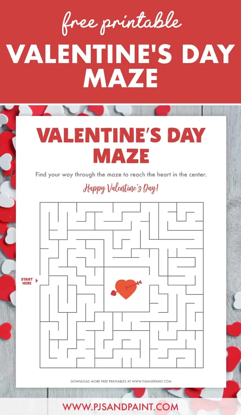 Free Printable Valentine&amp;#039;S Day Maze - Pjs And Paint within Printable Valentine Game