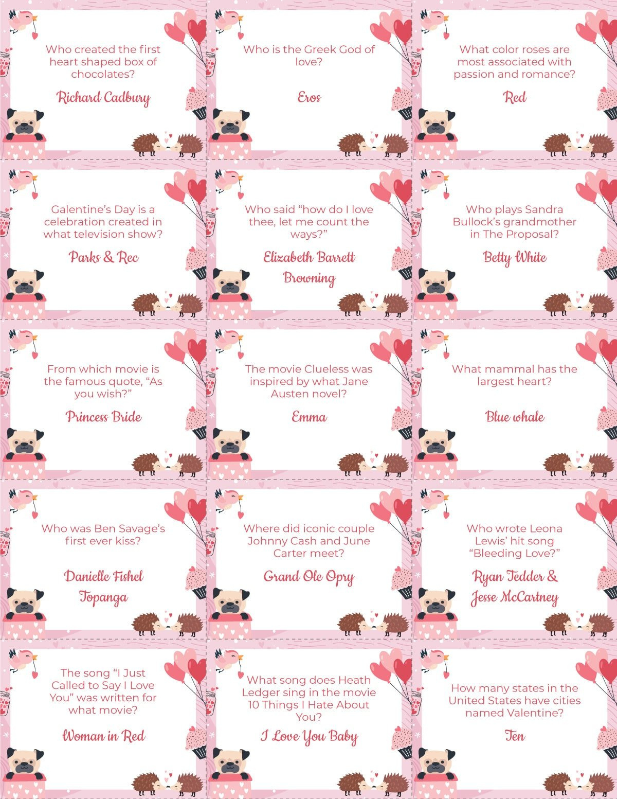 Free Printable Valentine'S Day Trivia Game - Play Party Plan within Printable Valentine Trivia