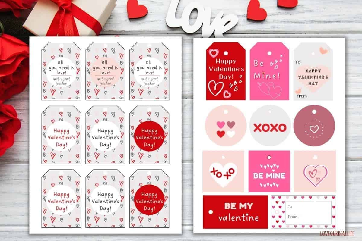 Free Printable Valentine&amp;#039;S Gift Tags For Teachers ⋆ Love Our Real in Printable Valentine Tags For Teachers