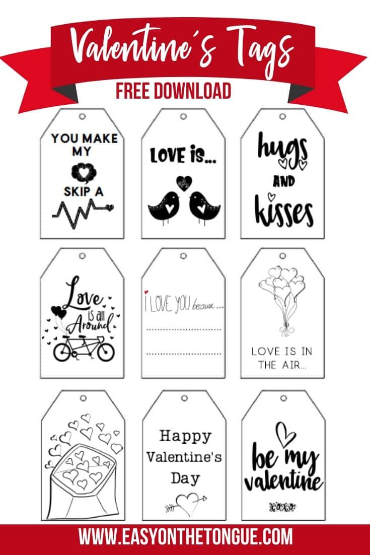 Free Printable Valentines Gift Tags regarding Valentine&amp;#039;S Day Tags Printable Free