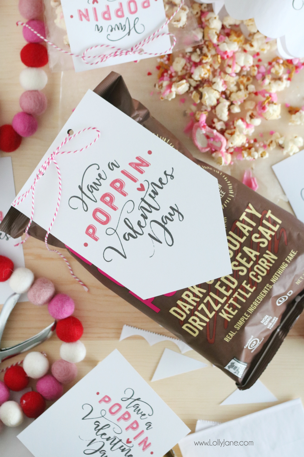Free Printable Valentines Popcorn Tag regarding Popcorn Valentine Free Printable