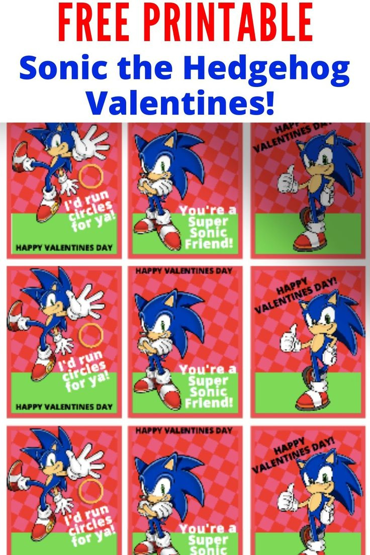 Free Printable Valentines | Sonic The Hedgehog throughout Printable Sonic Valentine Cards
