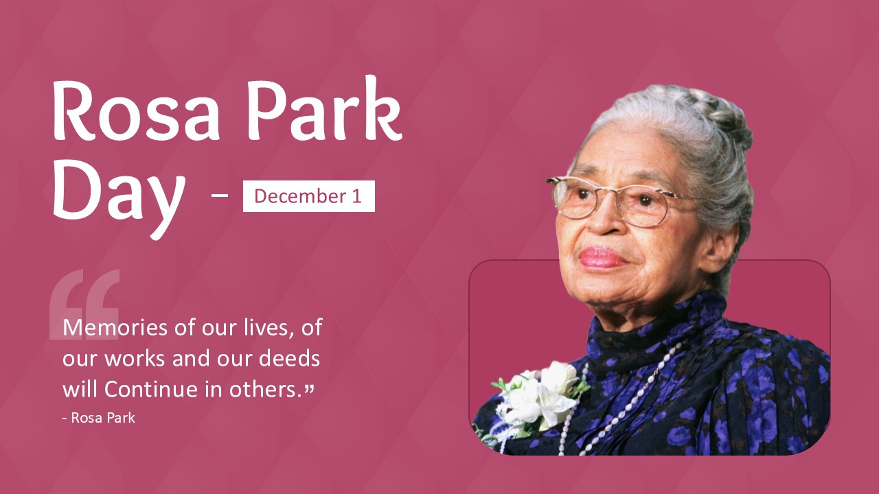 Free Rosa Parks Day Tribute Slide Template within Rosa Parks Printable Pictures Free
