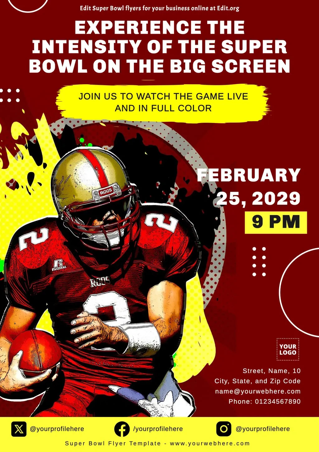Free Super Bowl Invitation Templates in Free Printable Super Bowl Invitations