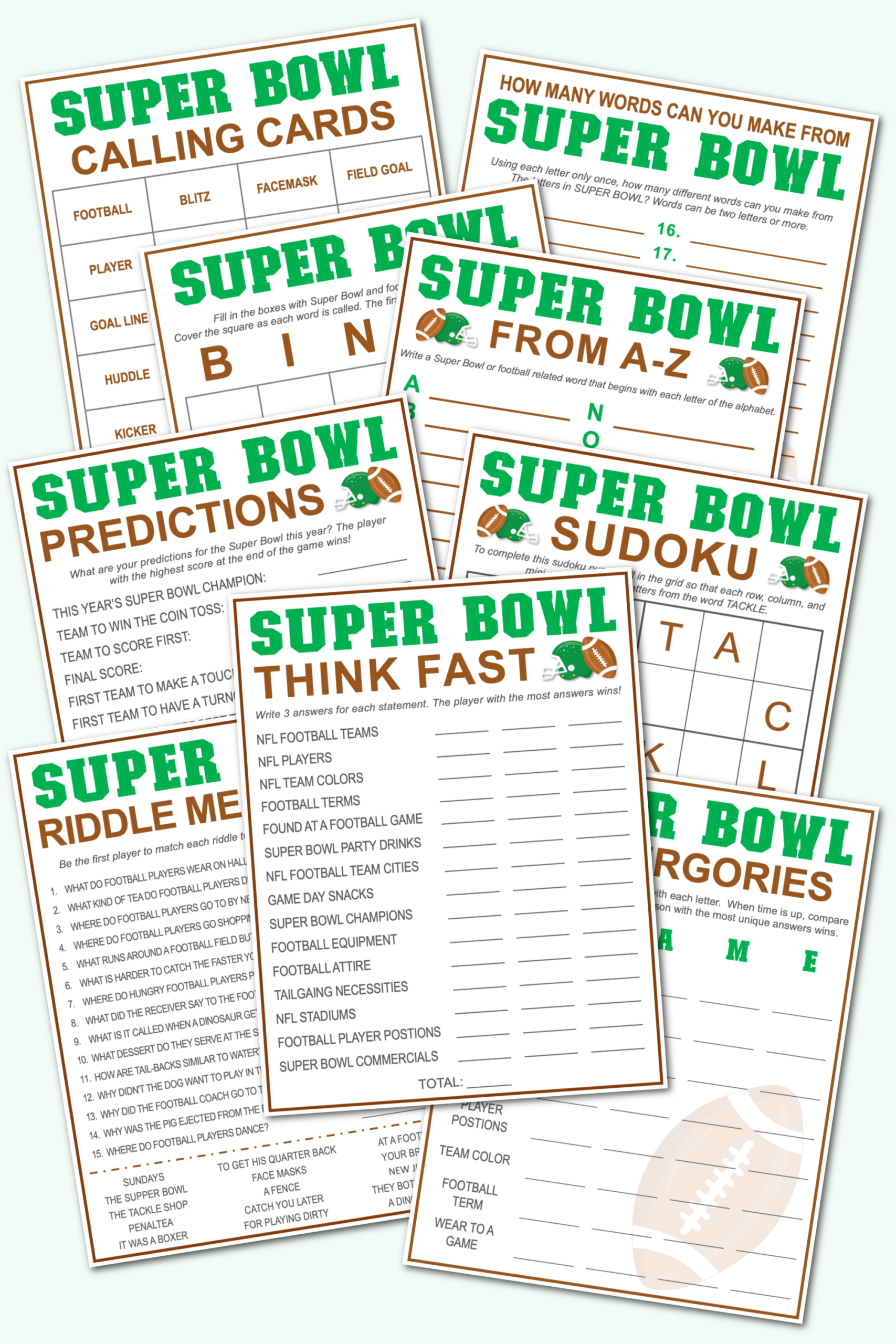 Free Super Bowl Printable Games - Kara Creates inside Free Super Bowl Printables