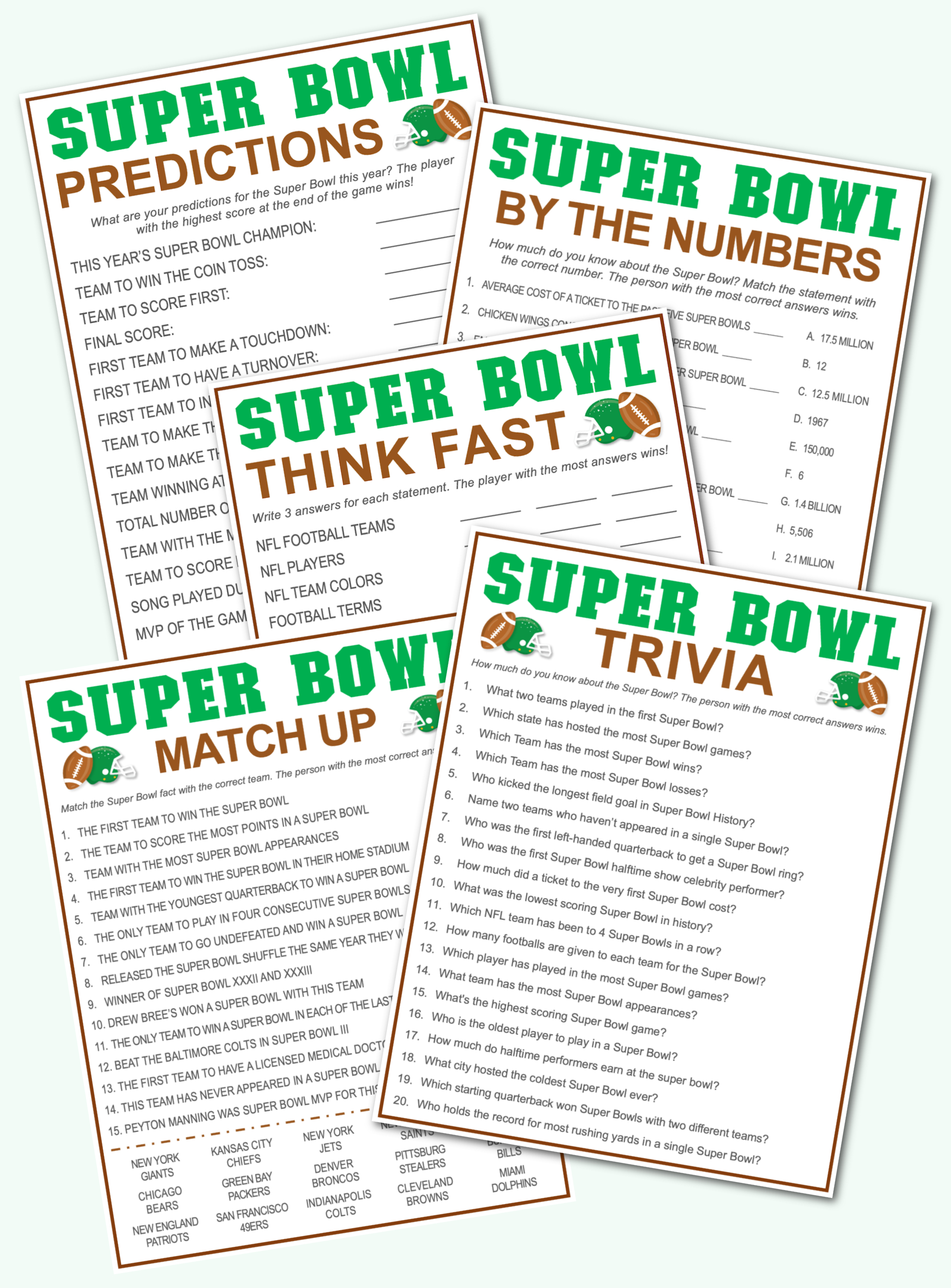 Free Super Bowl Printable Games - Kara Creates inside Super Bowl Games Sheet Printable