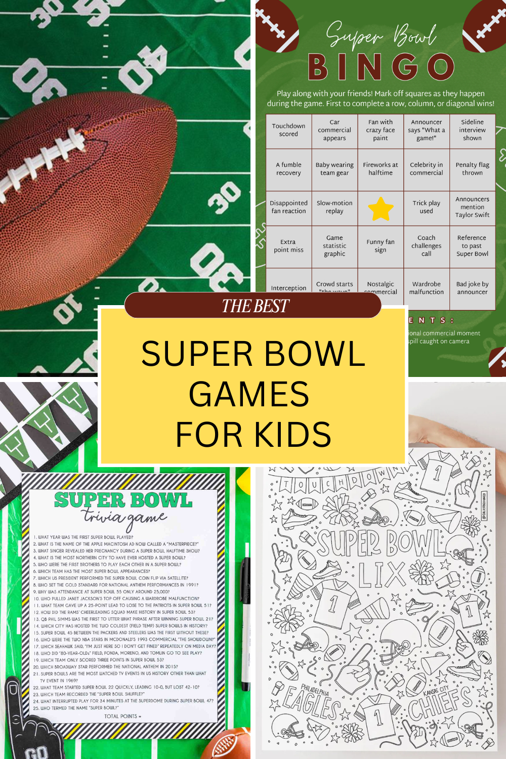 Free Super Bowl Printables: Bingo, Squares &amp;amp; Games For Kids for Free Printable Super Bowl Activities