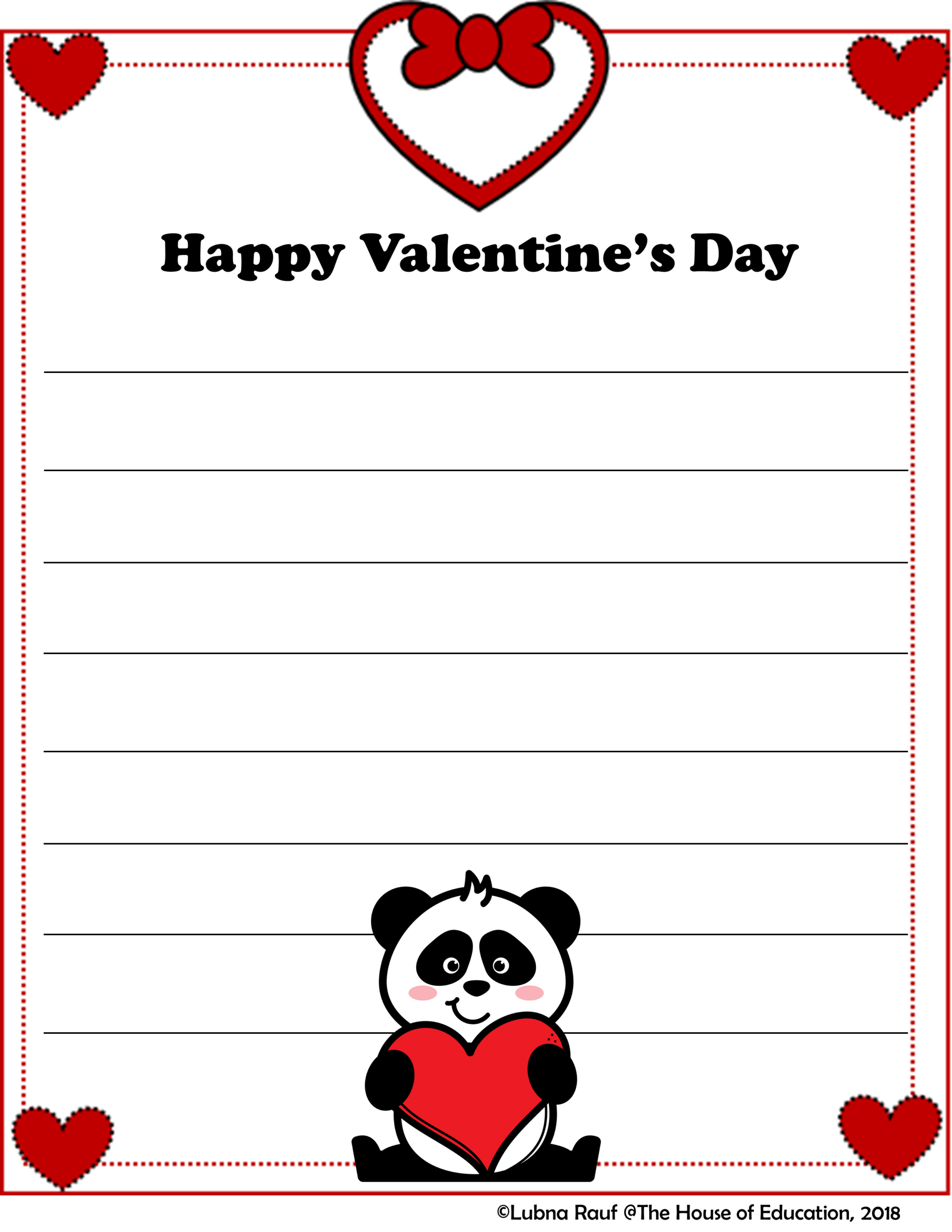 Free Valentine'S Day Love Letters Writing Templates | Teaching inside Printable Valentine Letter Template