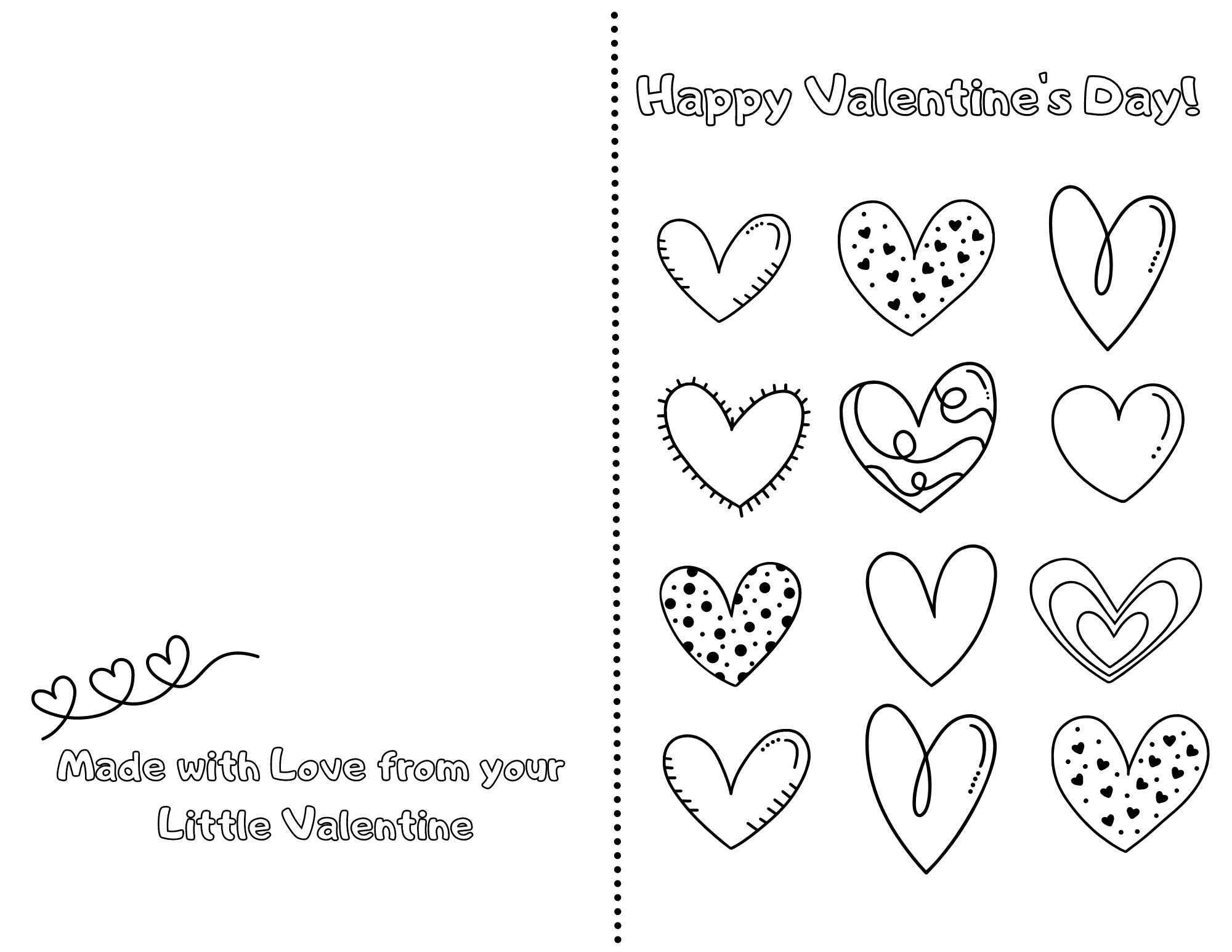 Heart You Printable Foldable Kids Valentine&amp;#039;S Day Card To Color And Give To  Grandparents, Mom, Dad, Aunt, Uncle, Cousin with Printable Foldable Valentines Day Cards
