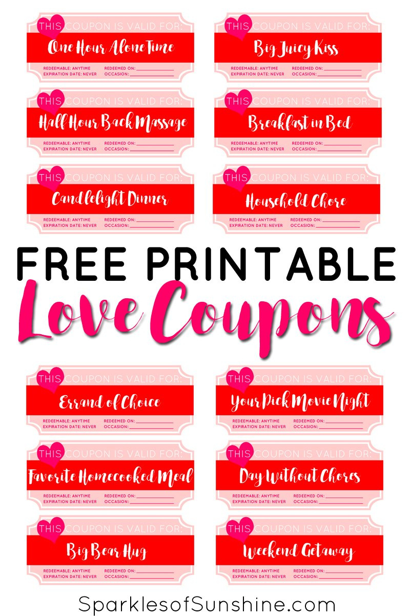 Homemade Coupons For Wife On Sale Valentine S Day Free Printable in Printable Valentine&amp;amp;#039;s Day Coupons