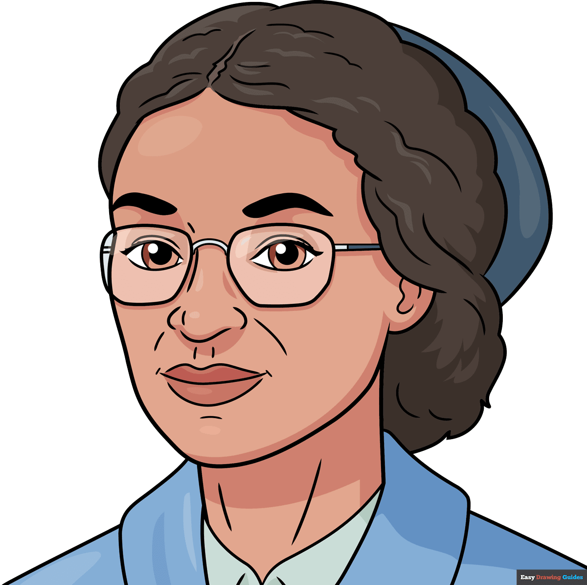 How To Draw Rosa Parks - Really Easy Drawing Tutorial within Free Printable Picture Of Rosa Parks