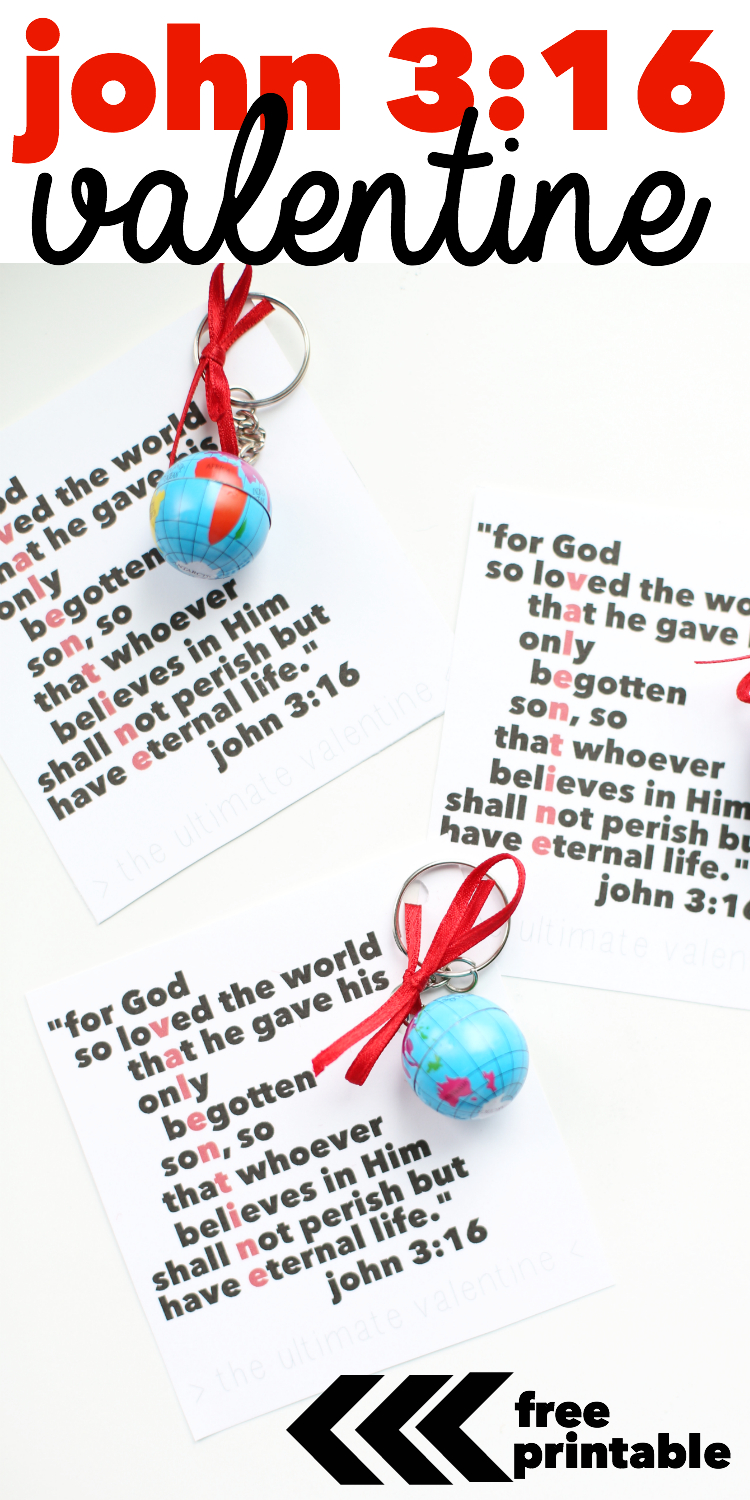 John 3:16 Valentine (Free Printable) intended for Valentine For God So Loved Verse Printable