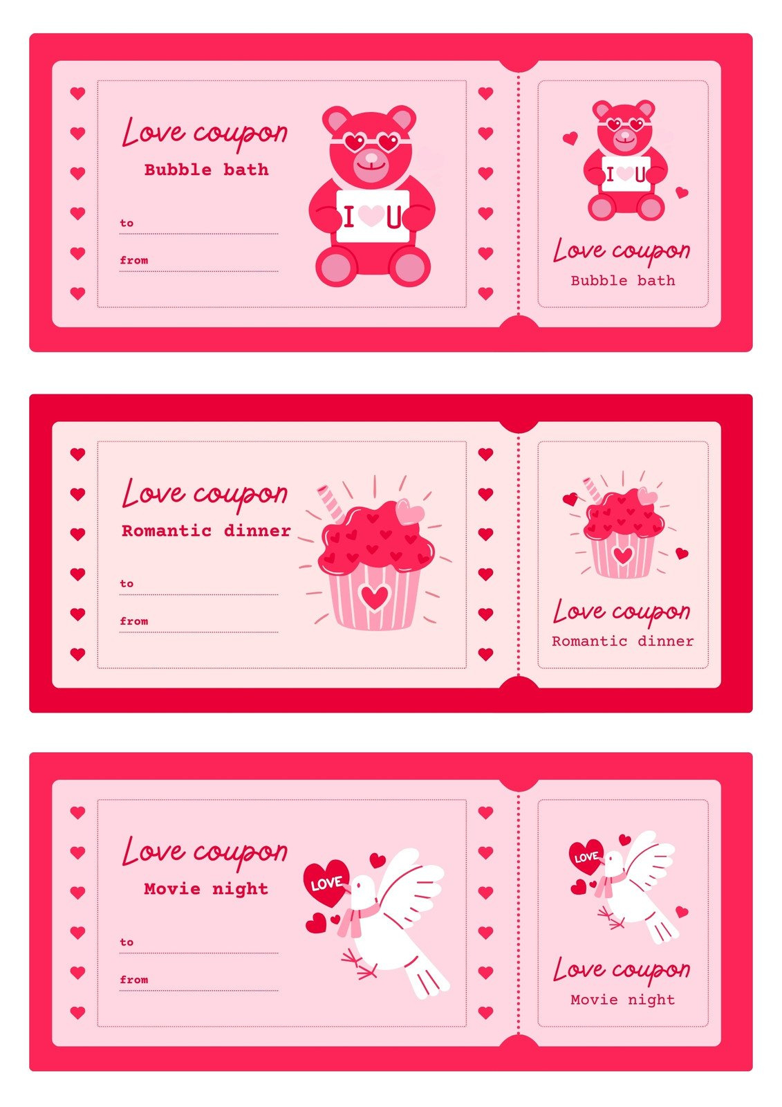 Love Coupon Template Printable Valentine&amp;#039;S Day Love Coupons with Printable Valentine&amp;#039;S Day Coupons