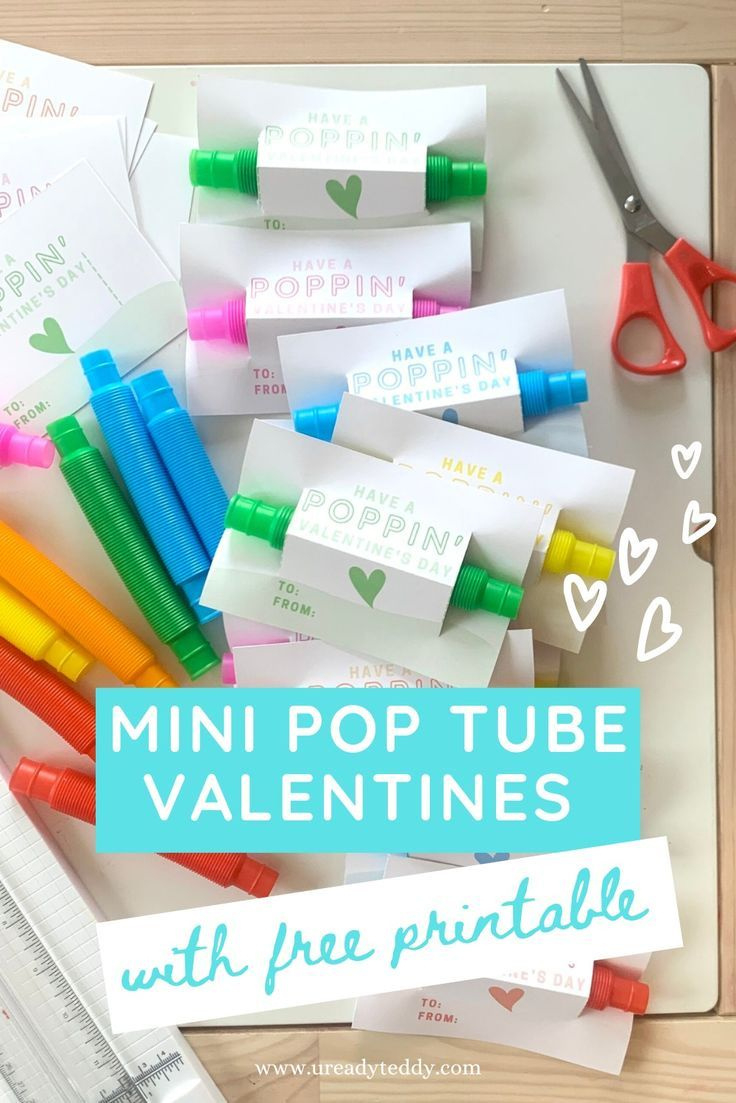 Mini Pop Tube Valentines W/Free Printable throughout Pop Tube Valentine Printable