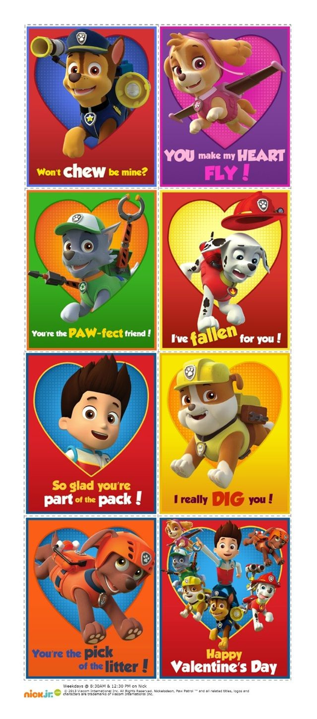 Nick Jr.| Kids Shows | Full Episodes & Video Clips regarding Paw Patrol Valentines Cards Printable