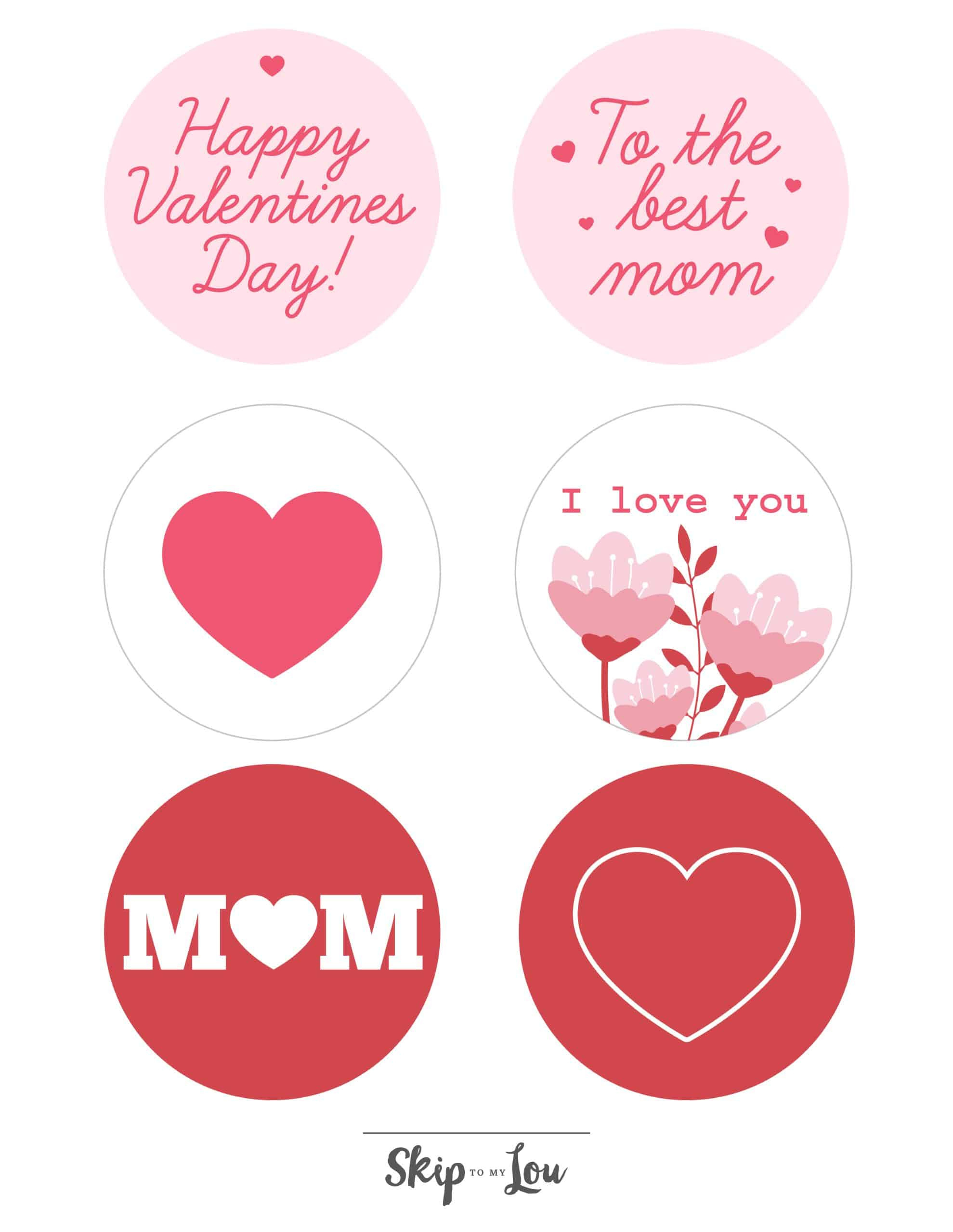 Printable Happy Valentine'S Day Mom Card And Stickers | Skip To My Lou intended for Printable Valentine Cards For Mom