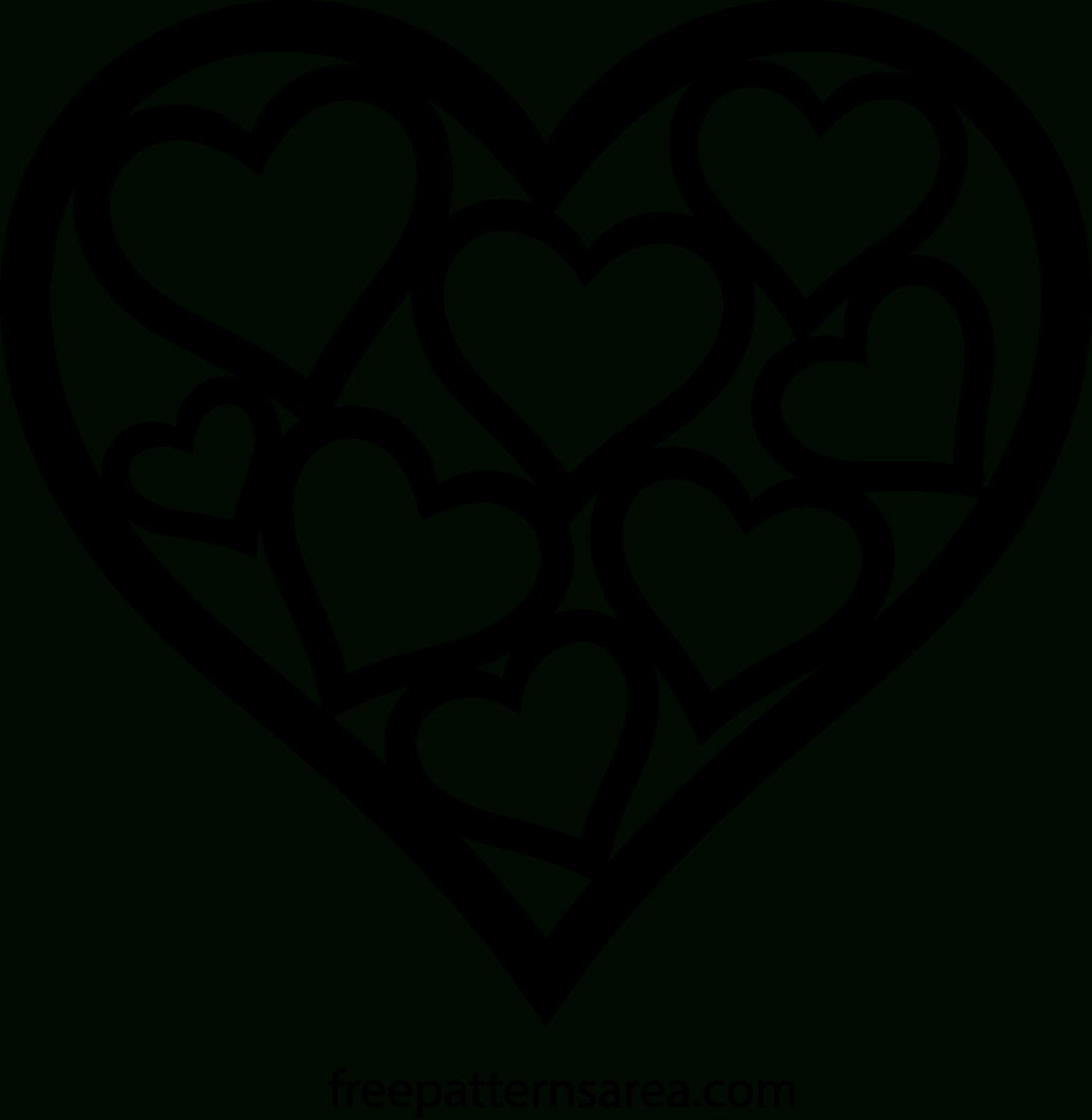 Printable Heart Outline Svg Template For Valentine&amp;#039;S Day - in Printable Valentine Heart Cutouts