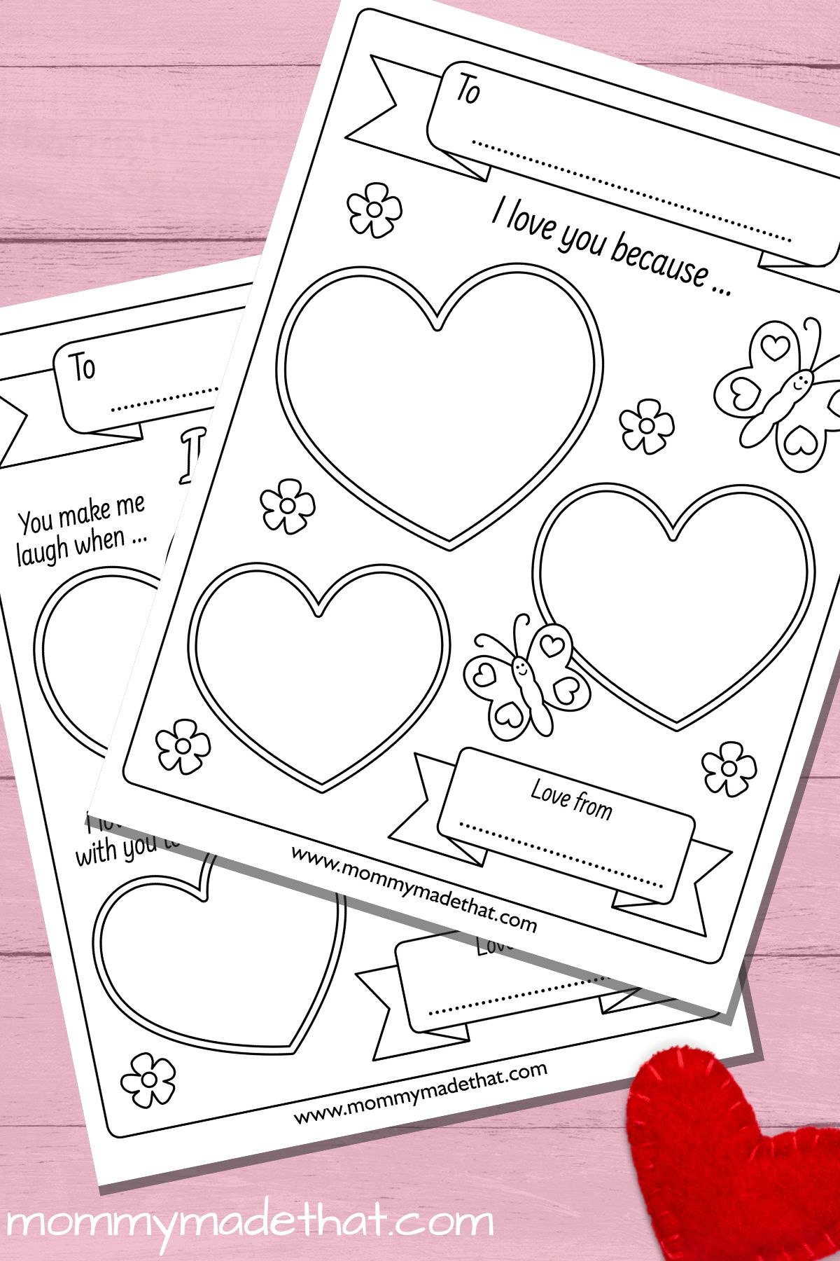 Printable I Love You Template: Cute I Love You Because Activity inside Valentine&amp;#039;S Day Templates Printable