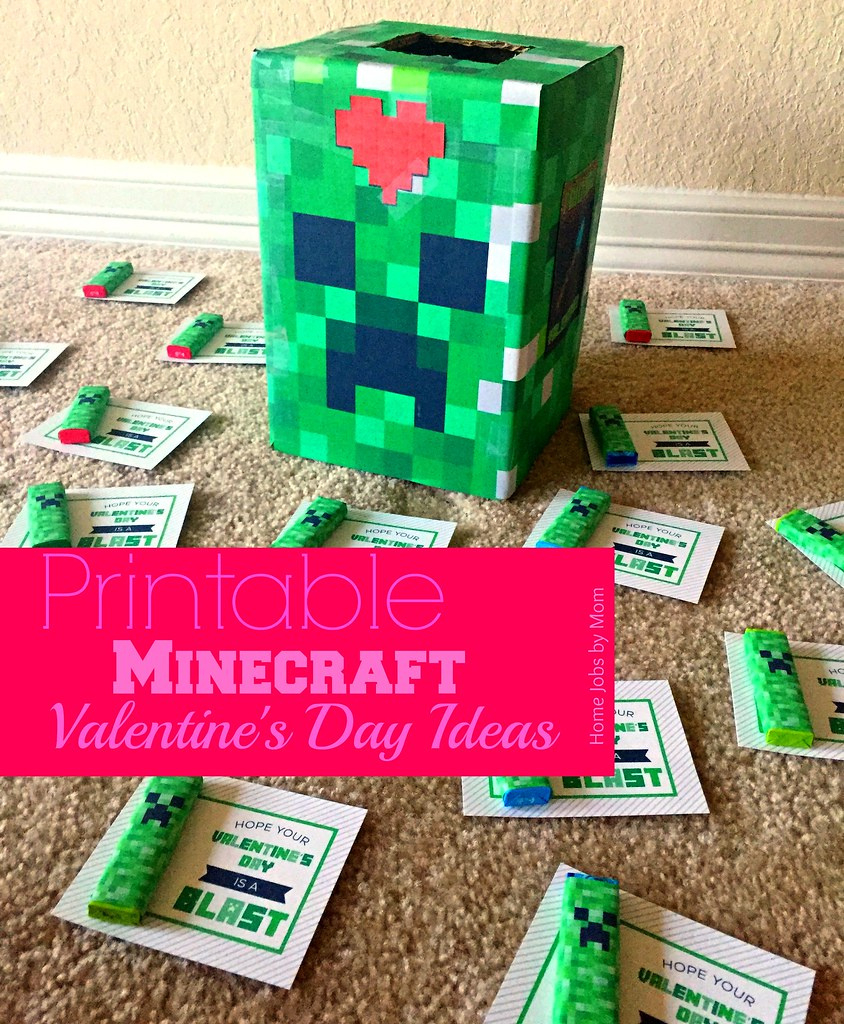 Printable Minecraft Valentine Box Ideas | Home Jobsmom intended for Printable Minecraft Valentine Box