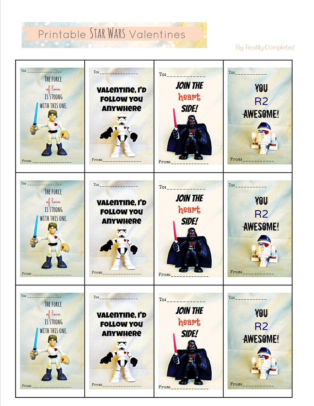 Printable Star Wars Valentines in Printable Star Wars Valentines Cards