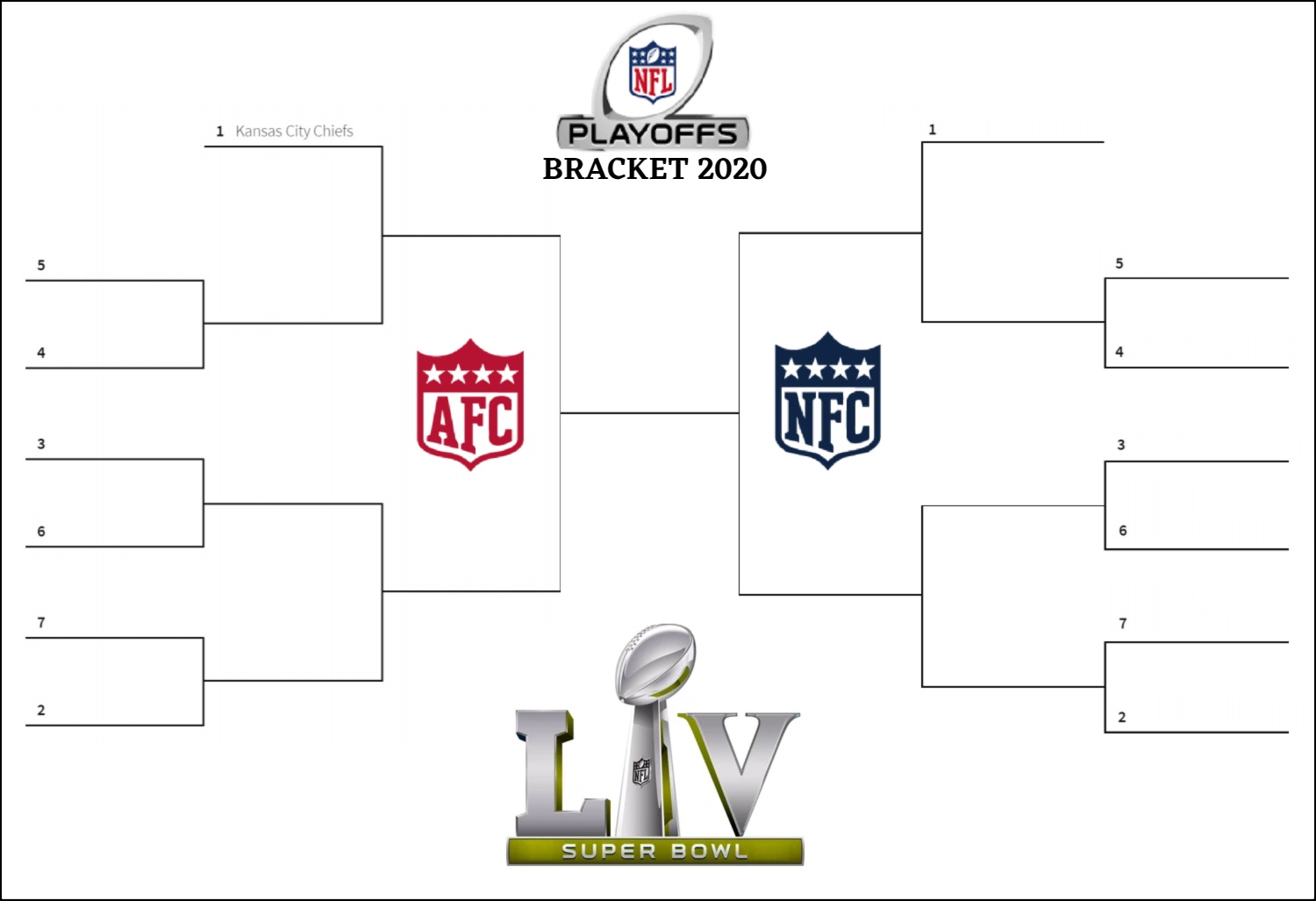 Printable Super Bowl Playoffs 2021 Bracket Super Bowl Playoff throughout Super Bowl Printable Bracket