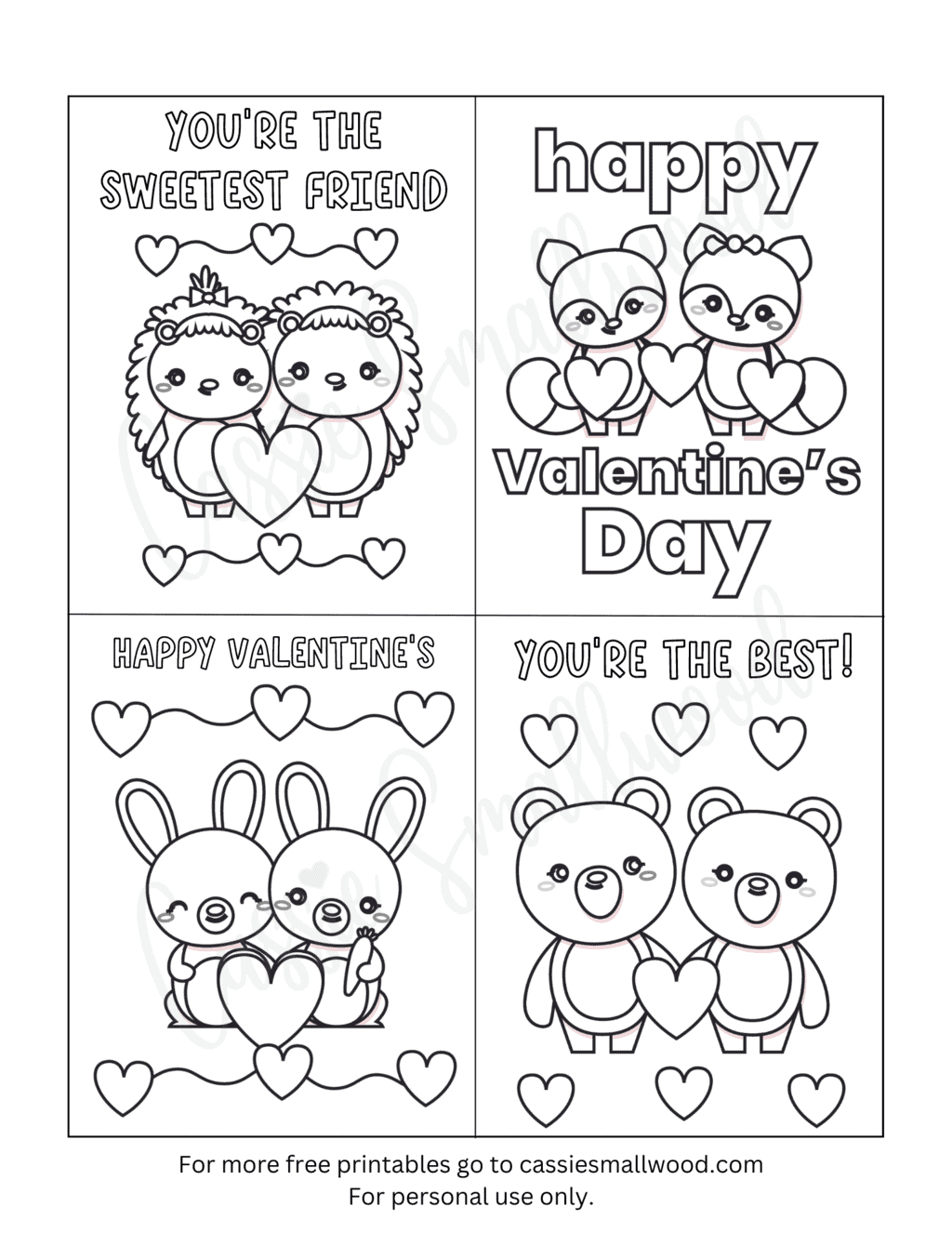 Printable Valentines Poems Free Printable Coloring Valentines Day with Printable Valentine's Day Cards to Color