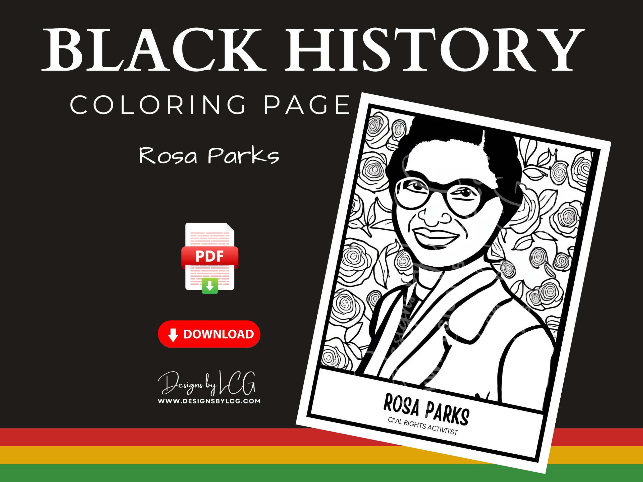 Rosa Parks Coloring, Black History Month Activities For Kids intended for Printable Rosa Parks Coloring Pages