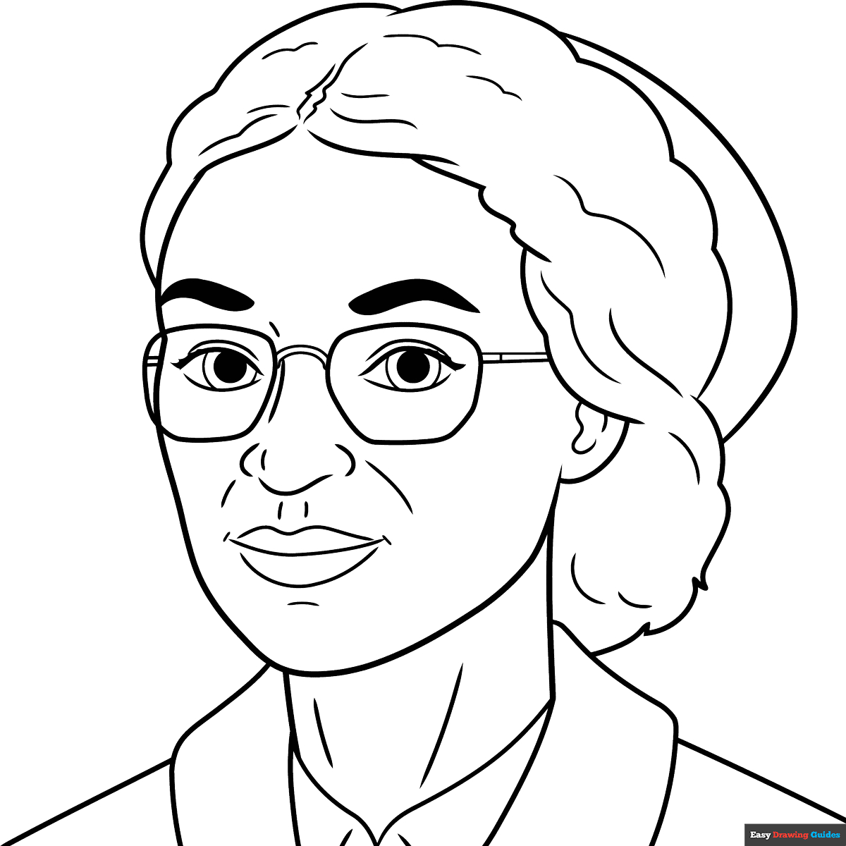 Rosa Parks Coloring Page | Easy Drawing Guides with Free Printable Coloring Page of Rosa Parks