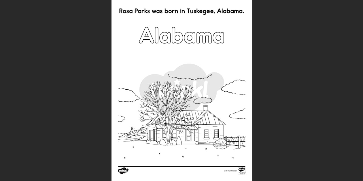 Rosa Parks Coloring Page Printable | History | Twinkl Usa in Free Printable Rosa Parks Coloring Pages