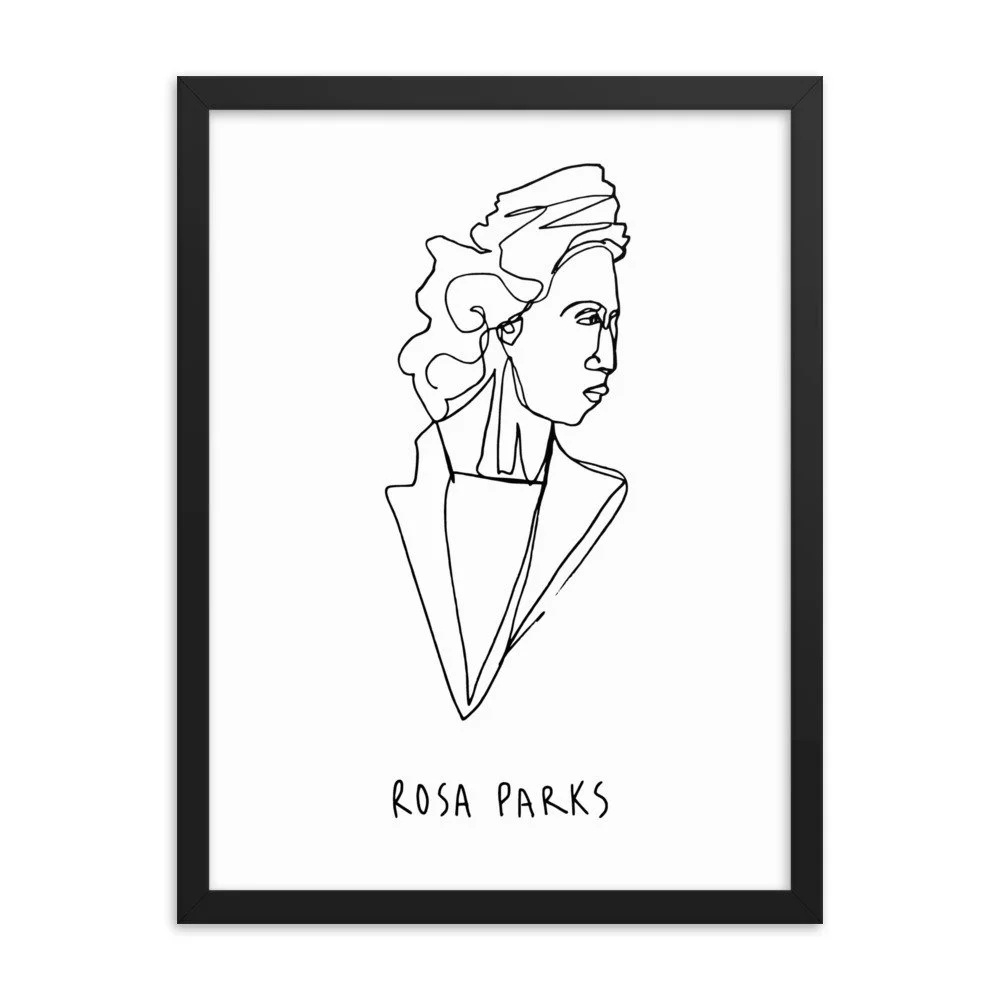 Rosa Parks One-Line Drawing Print — Kaitlin Strange with Printables Of Rosa Parks