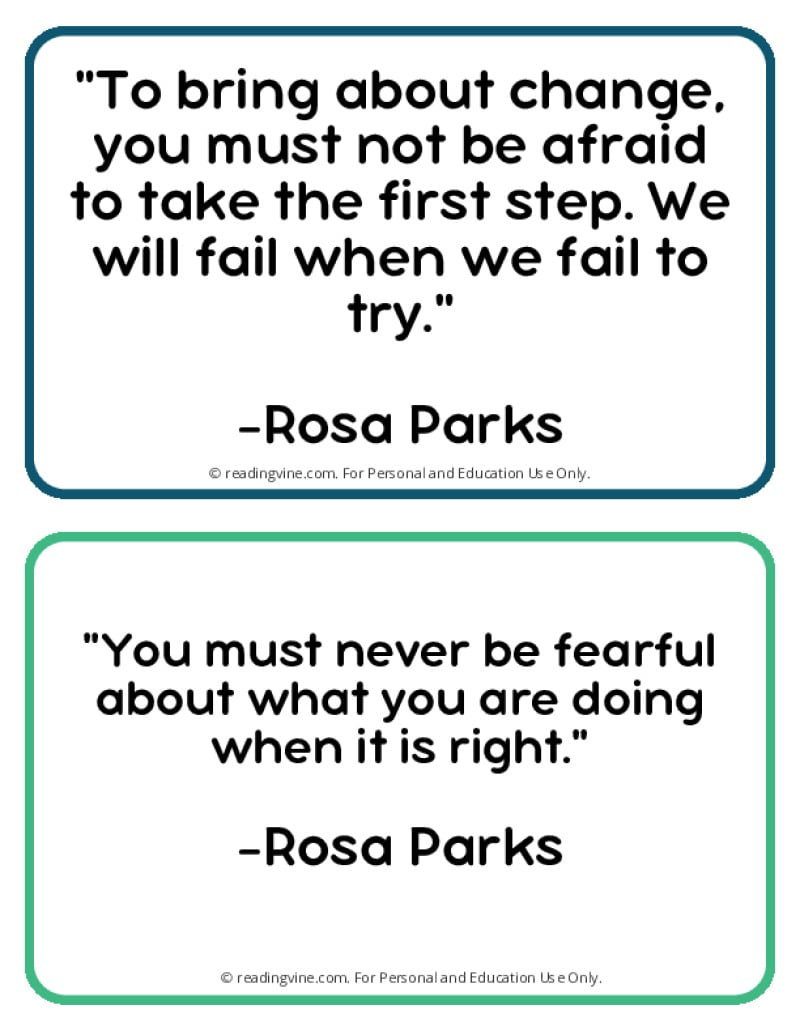 Rosa Parks Quotes | Free Printable Pdf Posters intended for Rosa Parks Printable Quotes